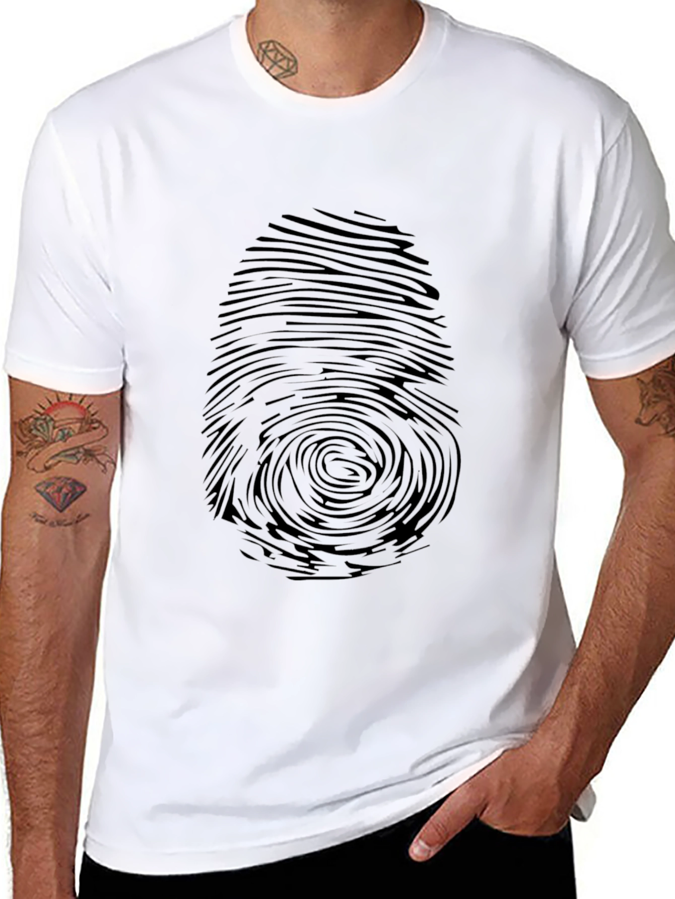 Fingerprint Graphic Black T-Shirt