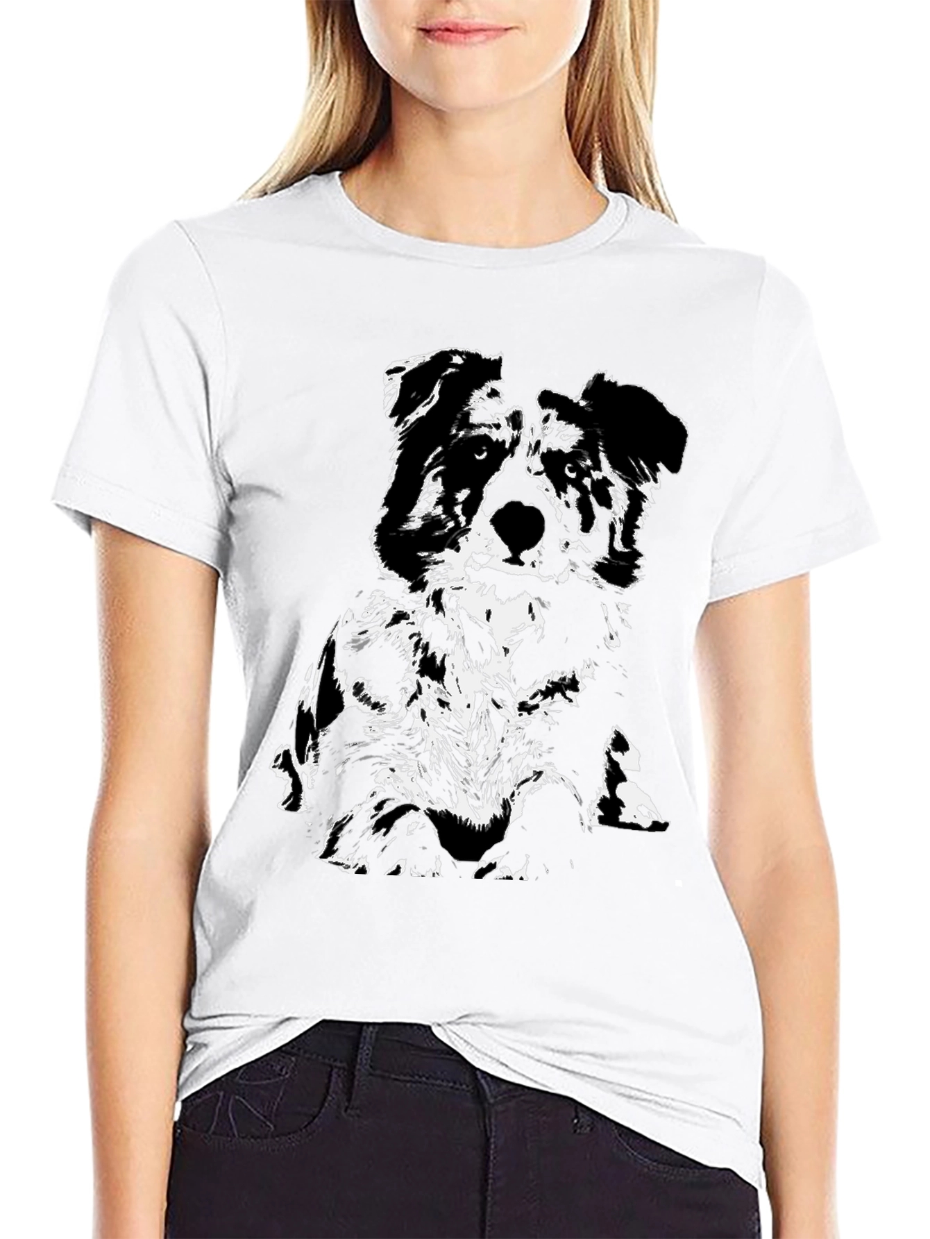 Dog Graphic T-Shirt - Black - Casual Wear