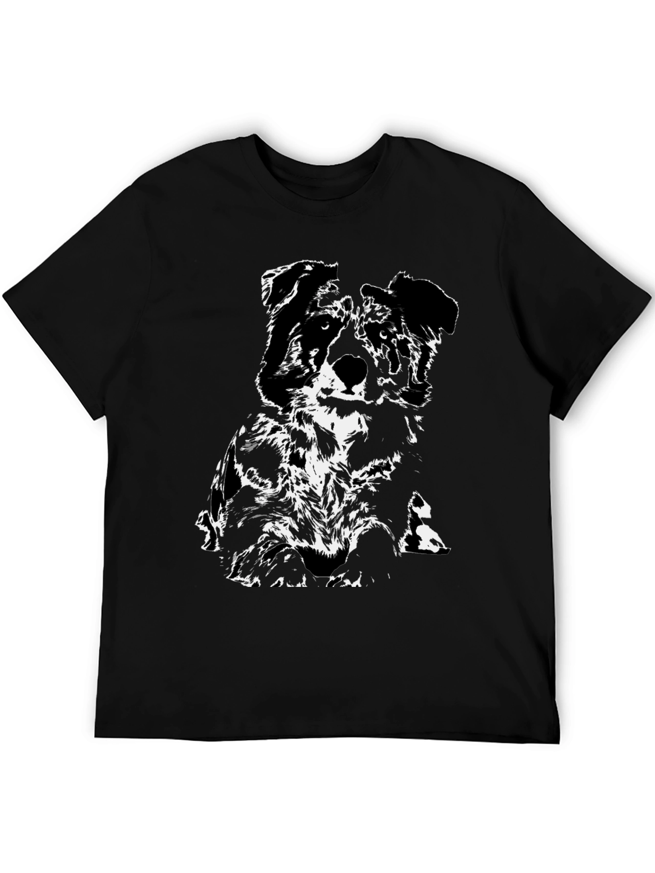 Dog Graphic T-Shirt - Black - Casual Wear