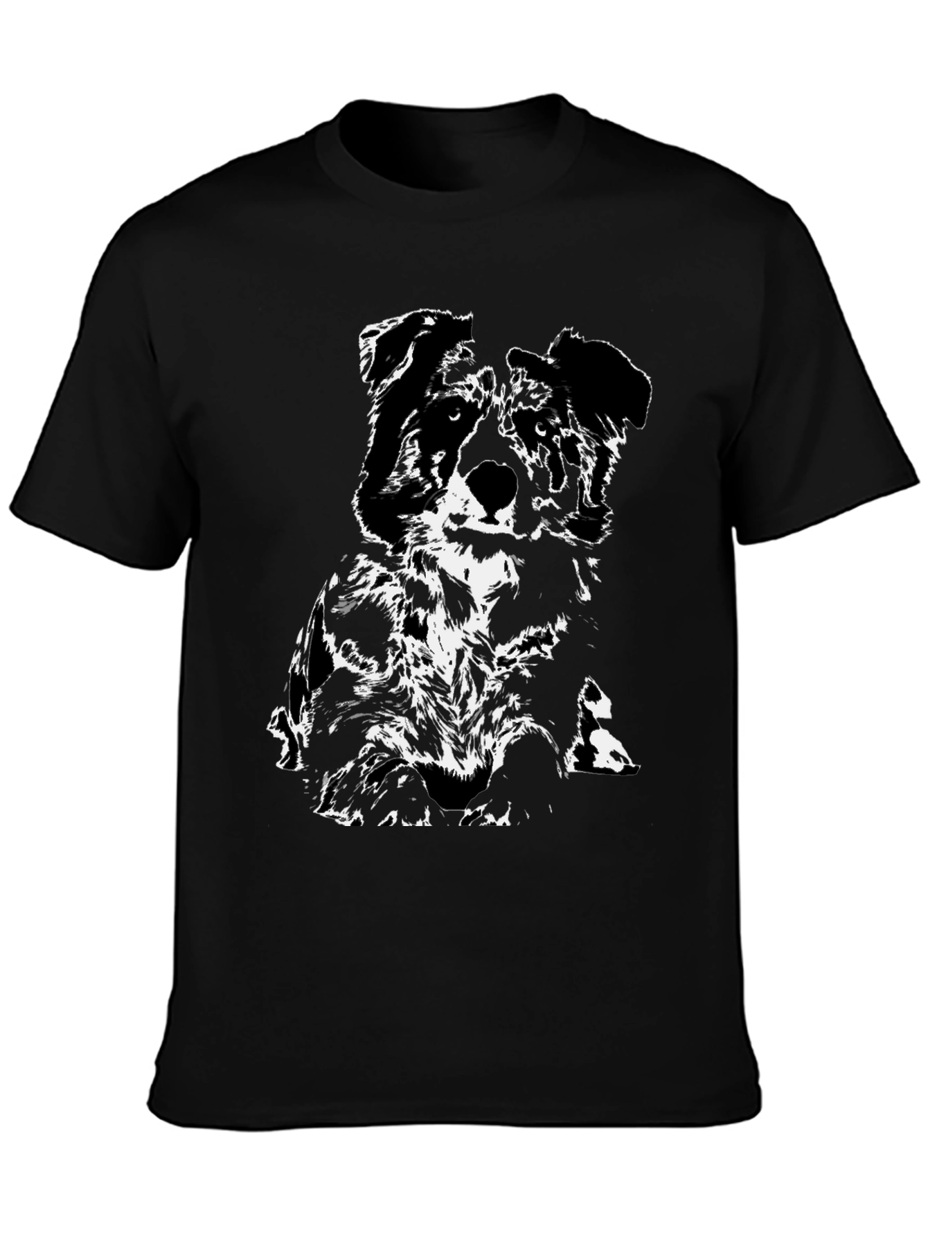 Dog Graphic T-Shirt - Black - Casual Wear