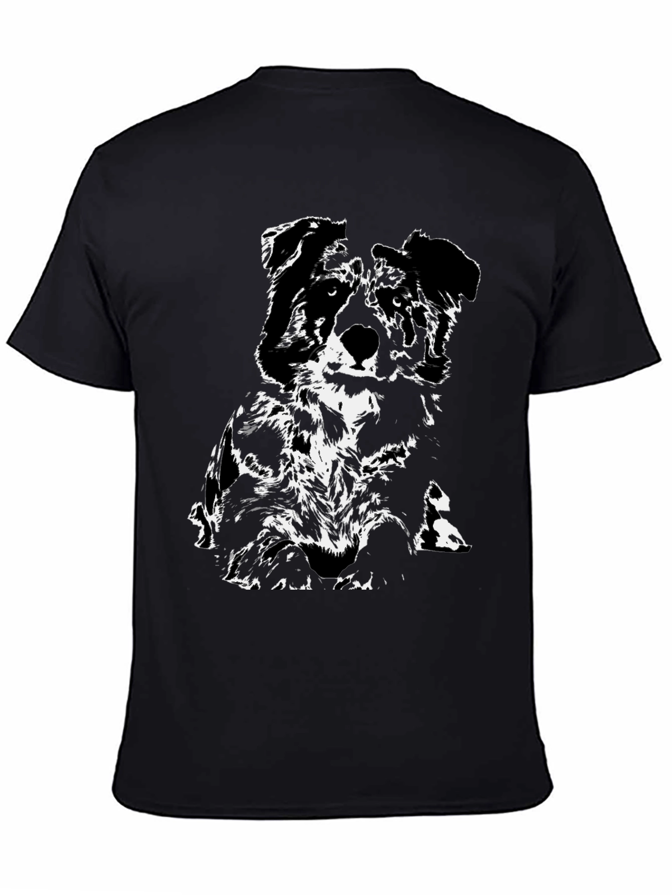 Dog Graphic T-Shirt - Black - Casual Wear