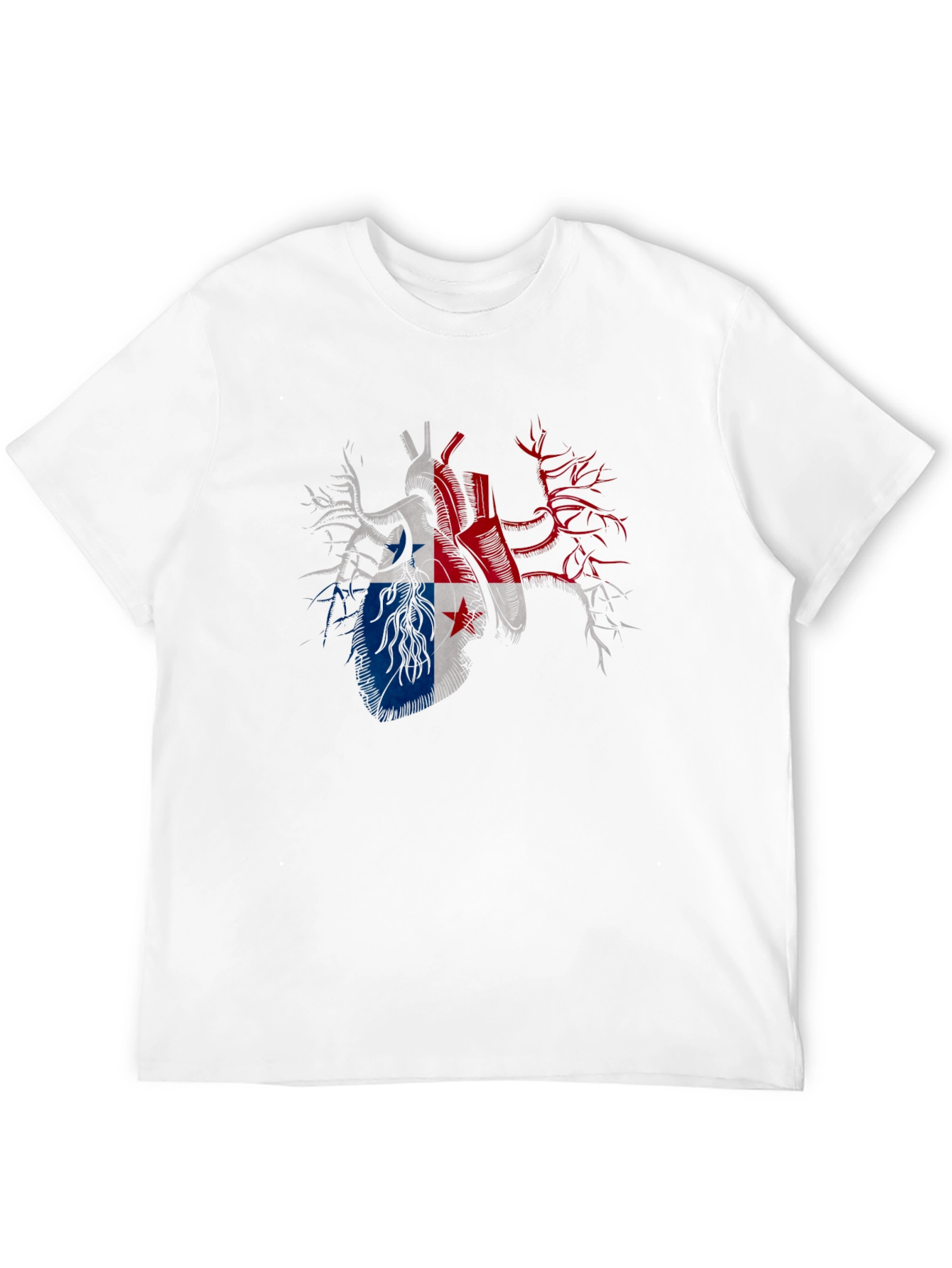 Panama Flag Heart Graphic Tee - Black