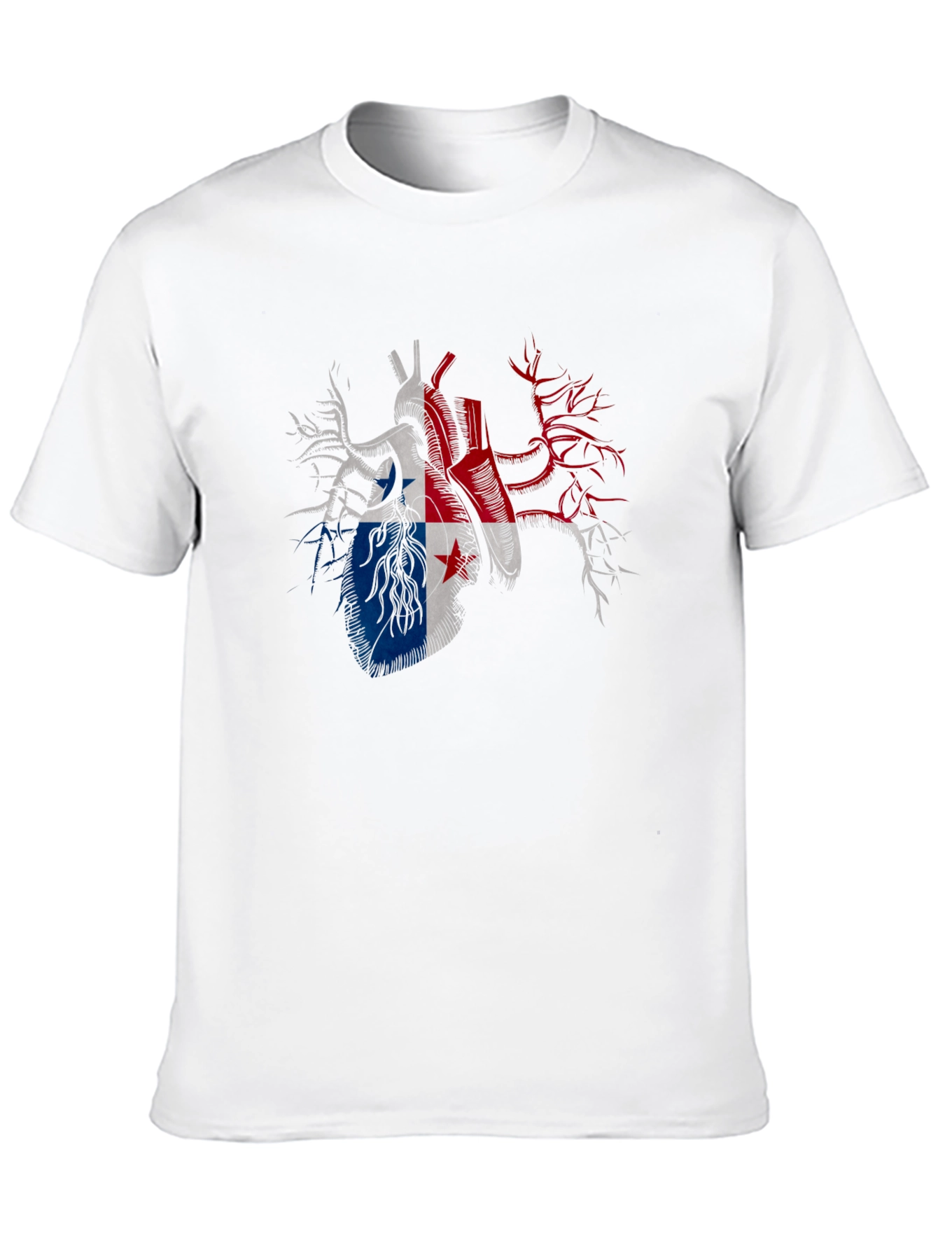 Panama Flag Heart Graphic Tee - Black