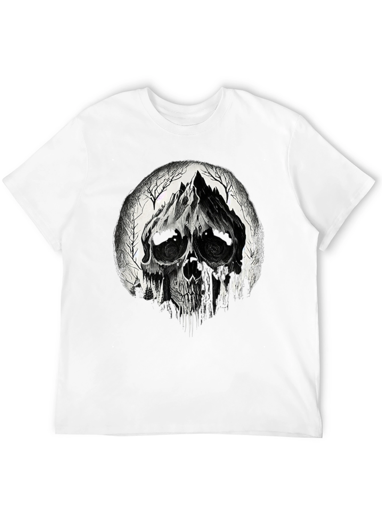 Skull Mountain Graphic Tee - Gothic Black T-Shirt