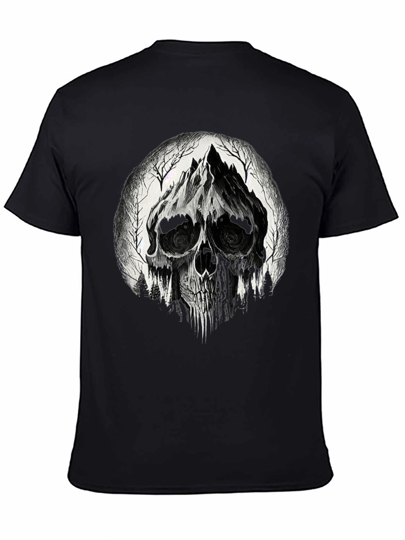 Skull Mountain Graphic Tee - Gothic Black T-Shirt