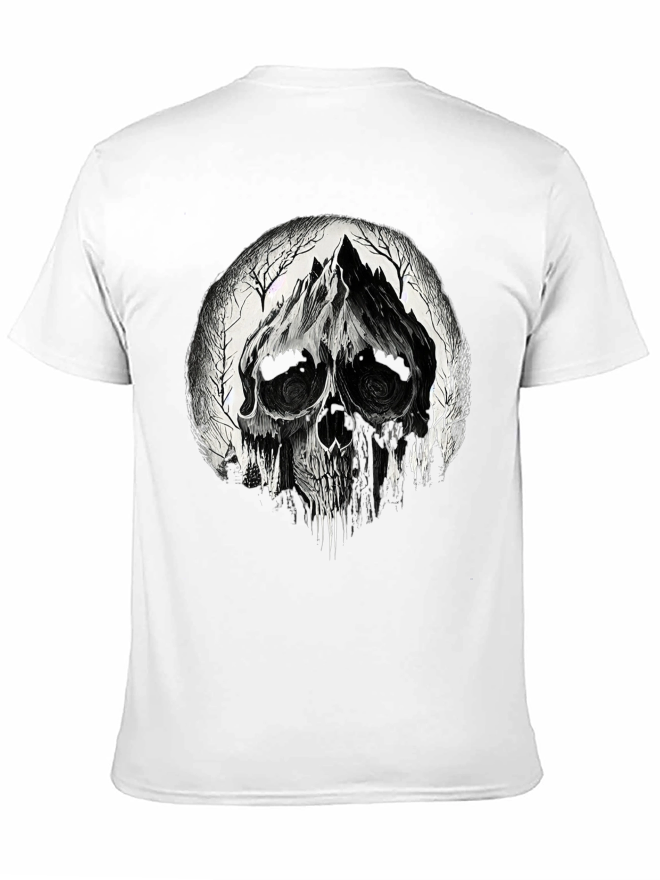 Skull Mountain Graphic Tee - Gothic Black T-Shirt