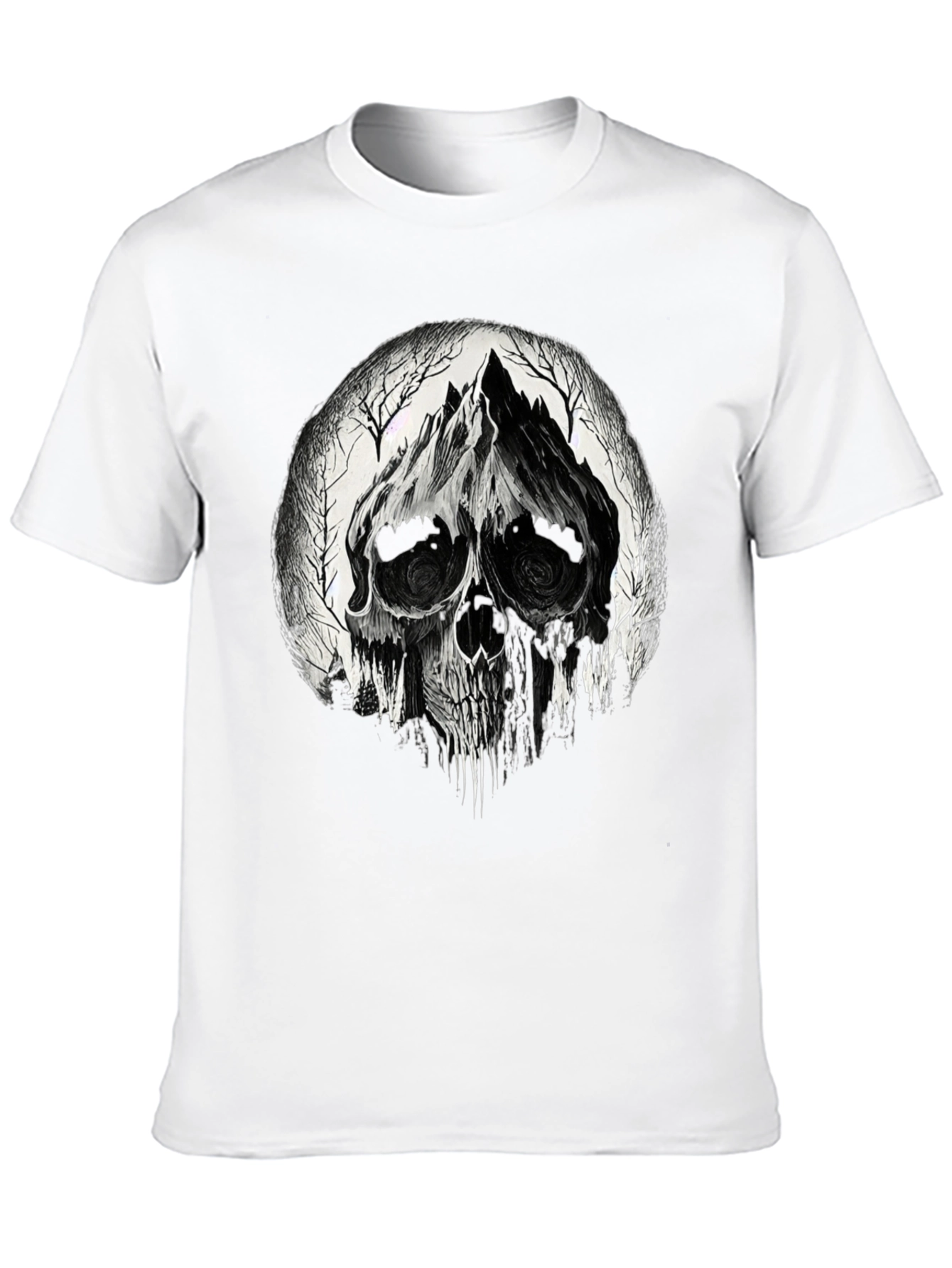 Skull Mountain Graphic Tee - Gothic Black T-Shirt