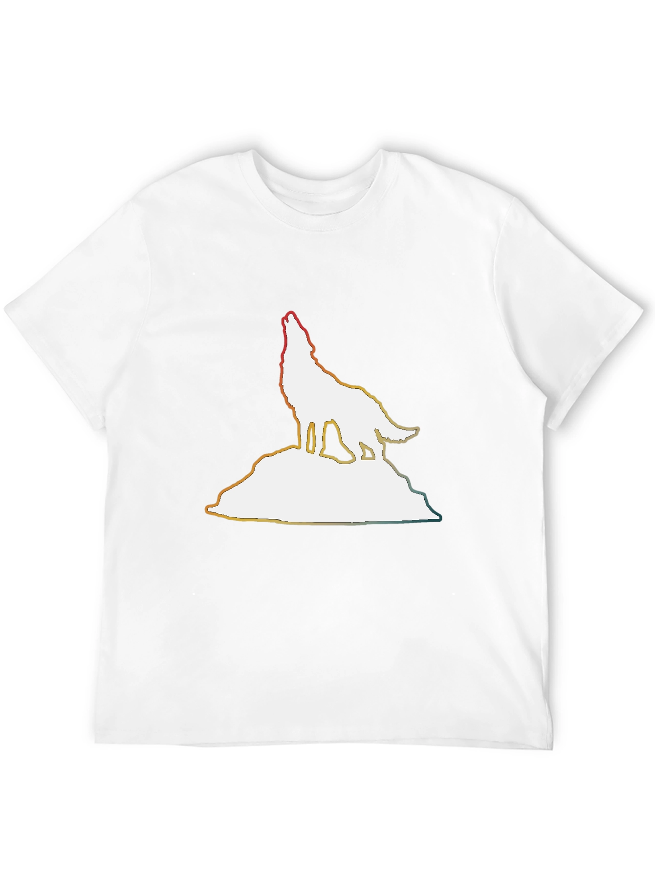 Wolf Silhouette Graphic Tee - Black Cotton Comfort