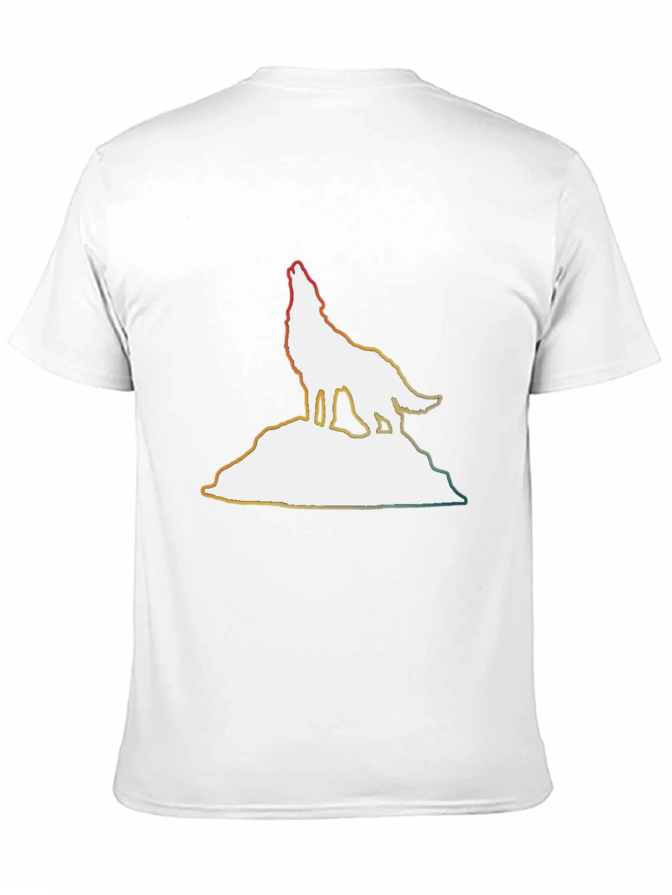 Wolf Silhouette Graphic Tee - Black Cotton Comfort