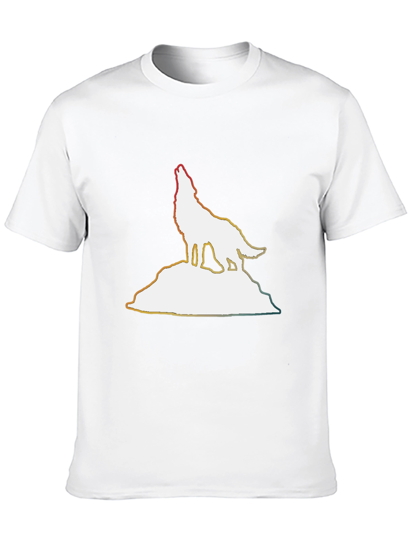 Wolf Silhouette Graphic Tee - Black Cotton Comfort