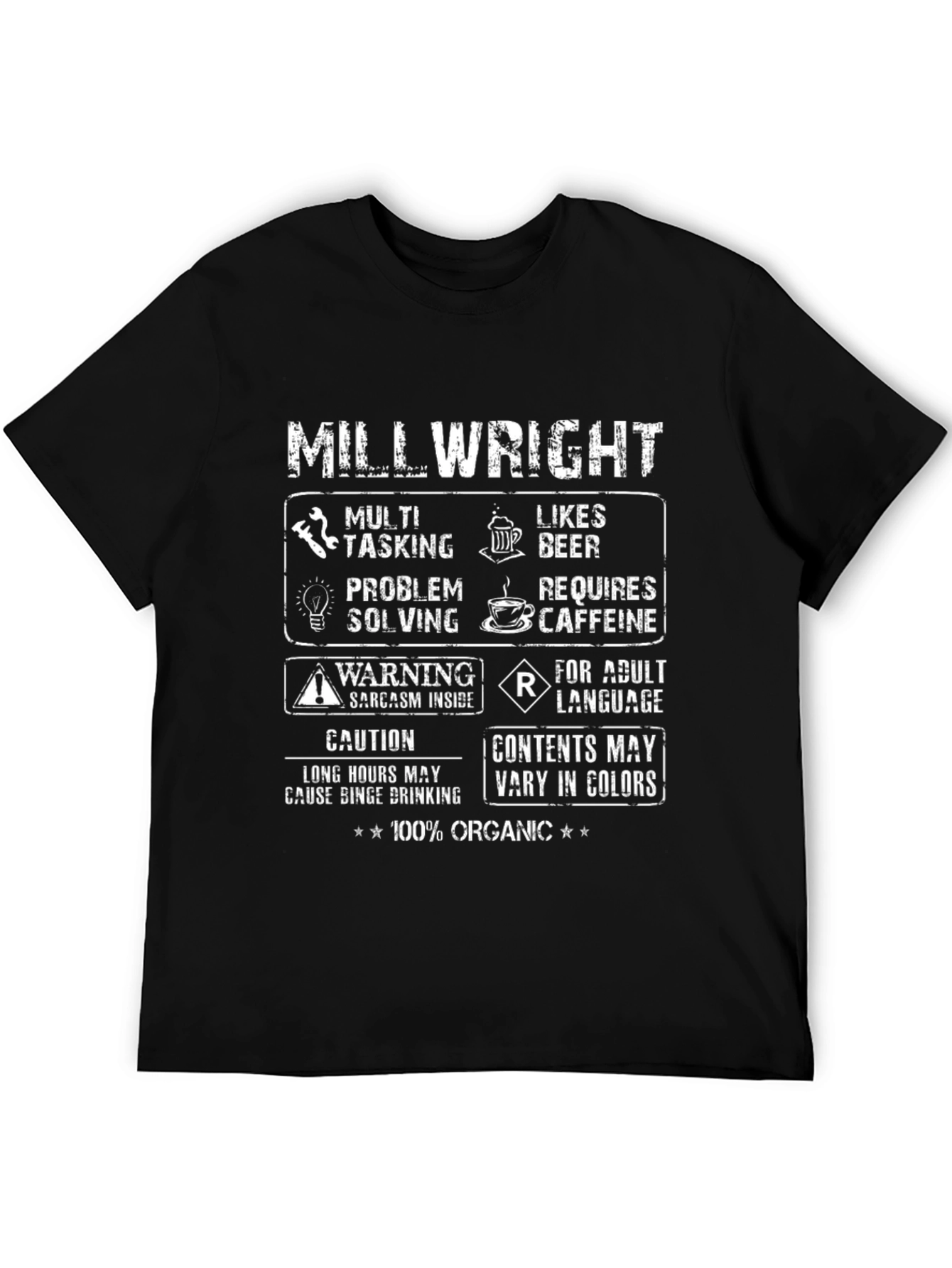 Millwright T-Shirt - Multi-Tasking Likes Beer 100% Organic