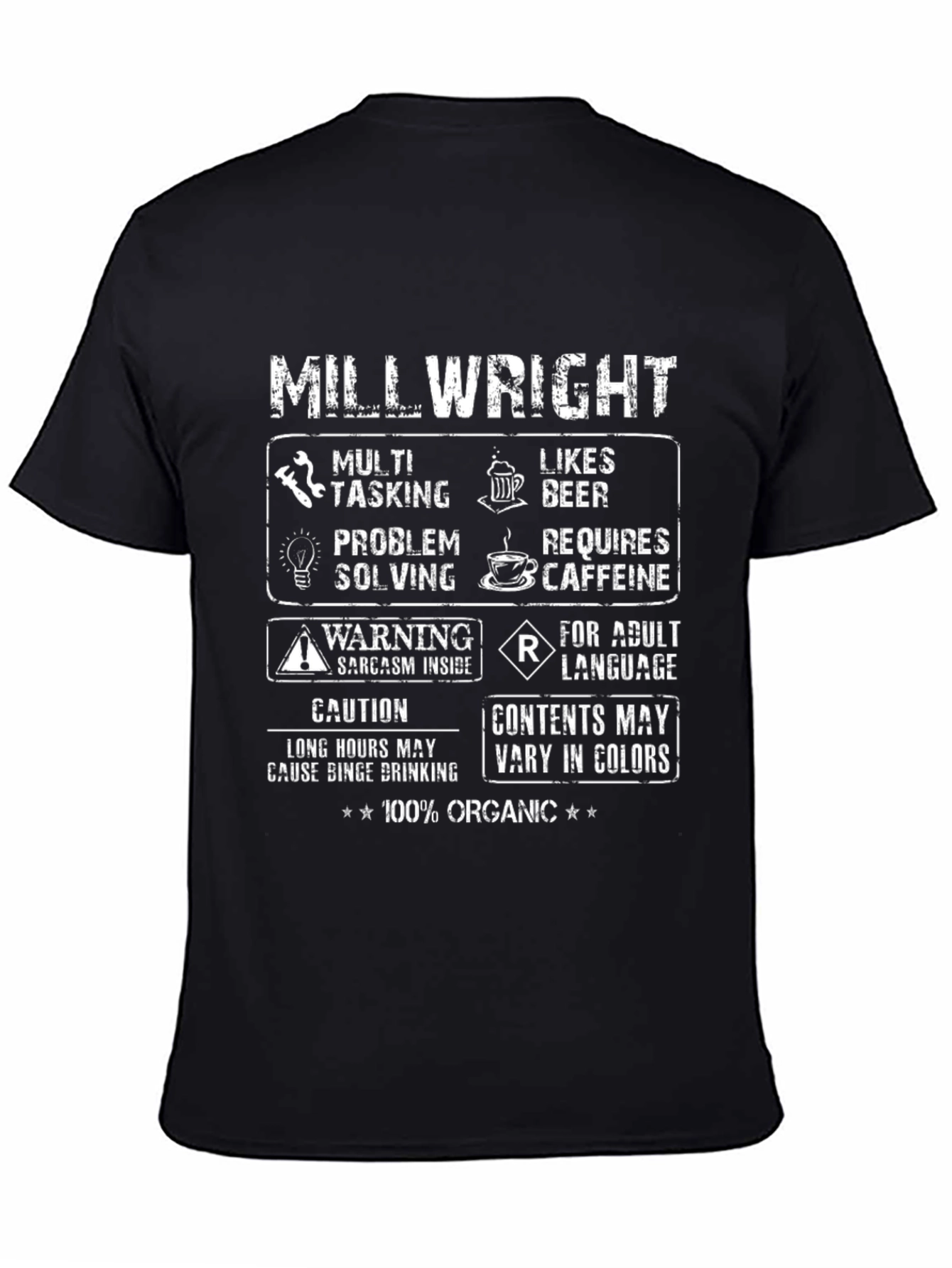 Millwright T-Shirt - Multi-Tasking Likes Beer 100% Organic
