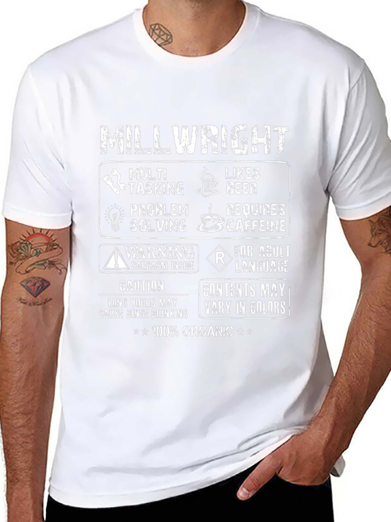 Millwright T-Shirt - Multi-Tasking Likes Beer 100% Organic