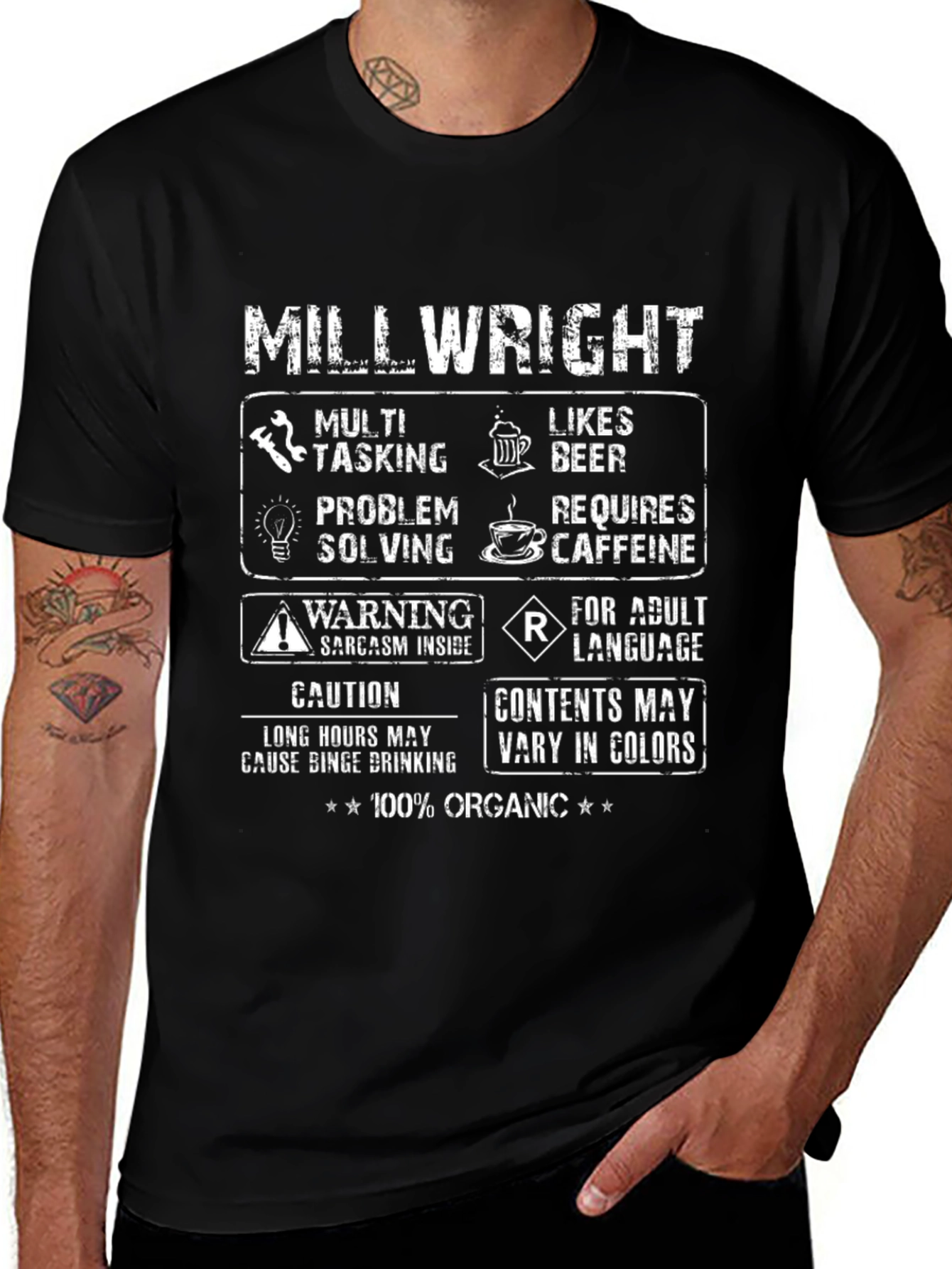 Millwright T-Shirt - Multi-Tasking Likes Beer 100% Organic