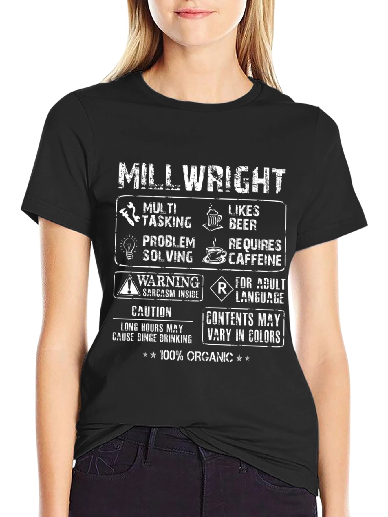 Millwright T-Shirt - Multi-Tasking Likes Beer 100% Organic