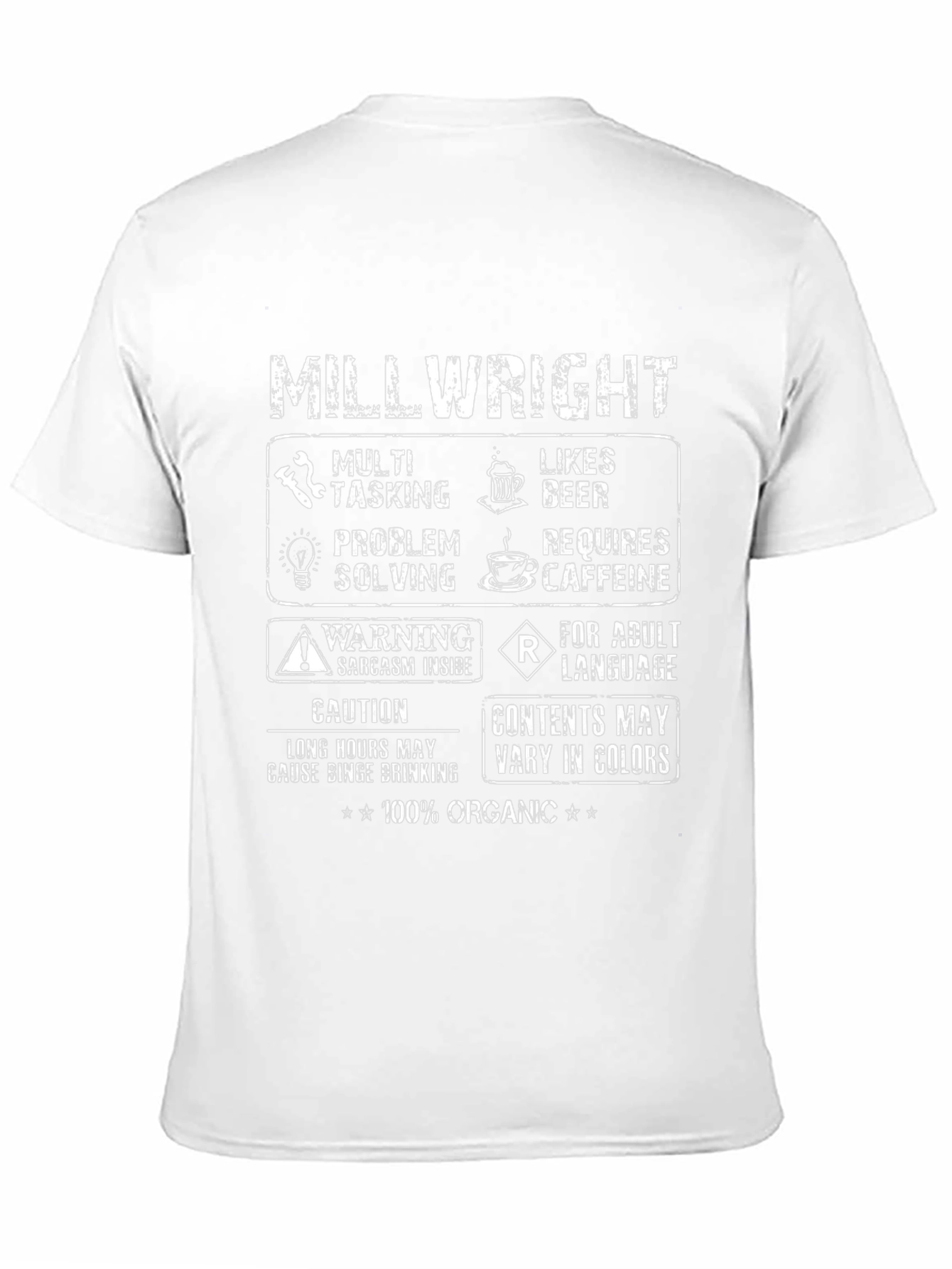 Millwright T-Shirt - Multi-Tasking Likes Beer 100% Organic
