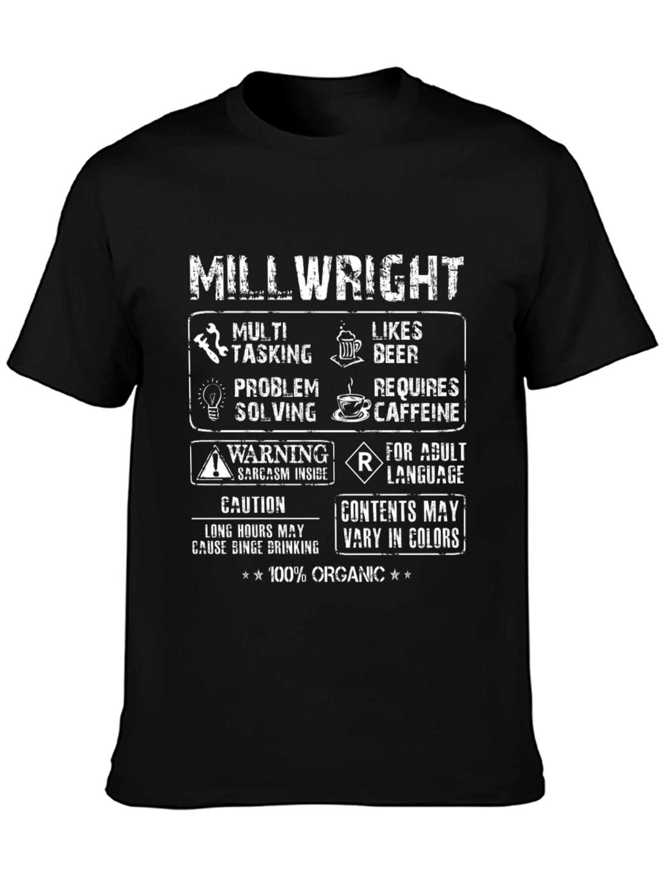 Millwright T-Shirt - Multi-Tasking Likes Beer 100% Organic