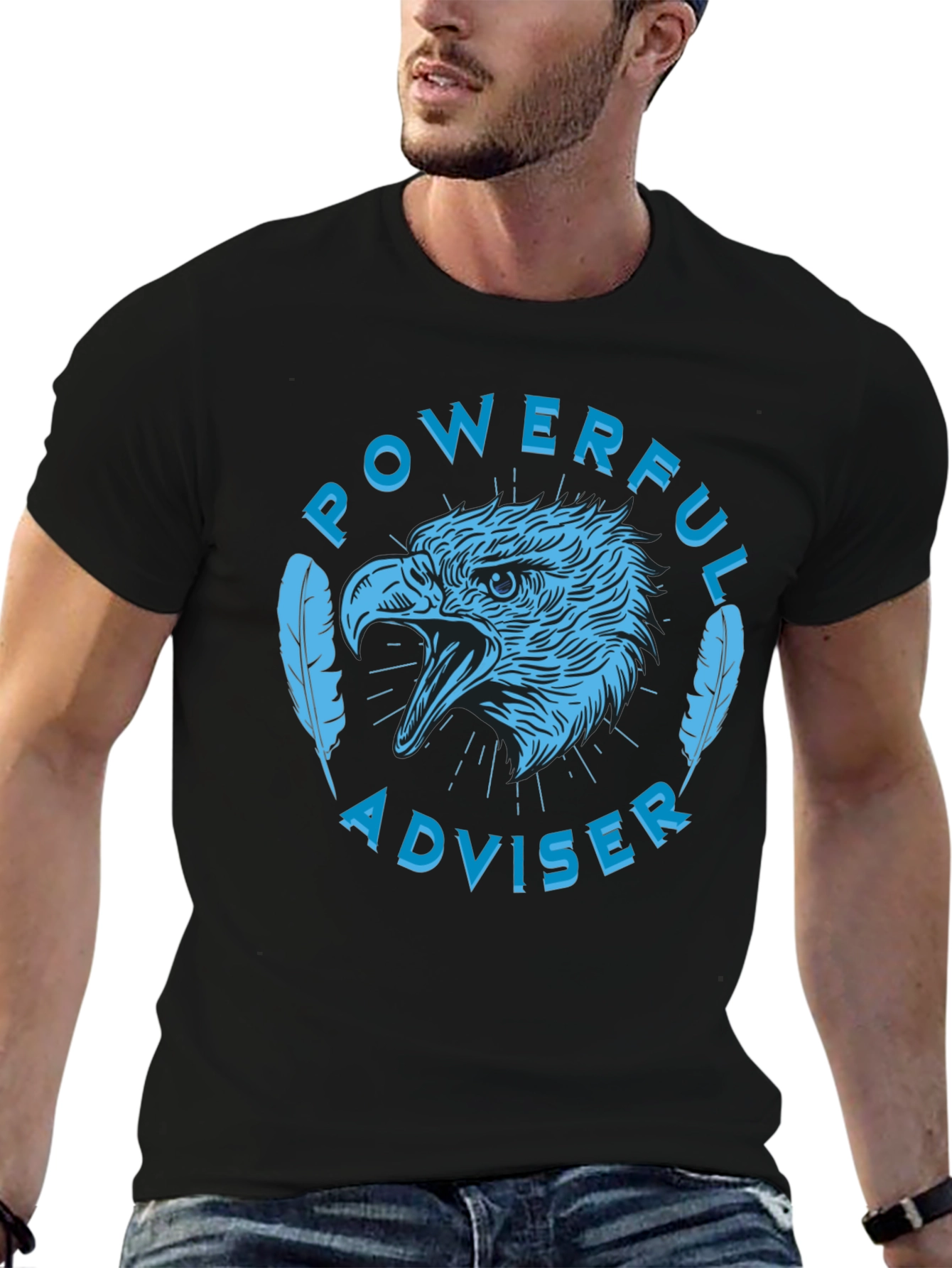 Powerful Adviser Eagle Graphic Tee - Black
