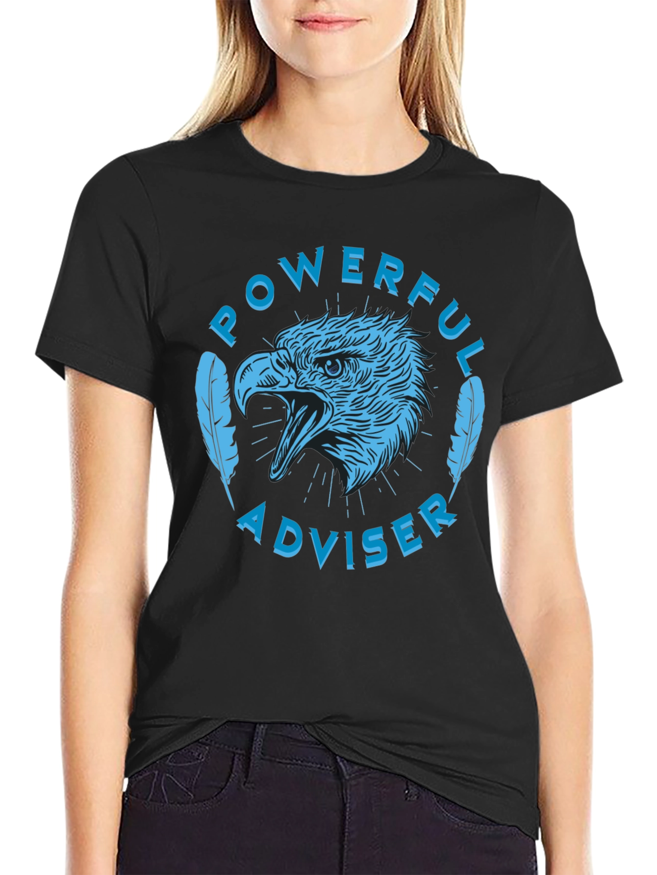 Powerful Adviser Eagle Graphic Tee - Black