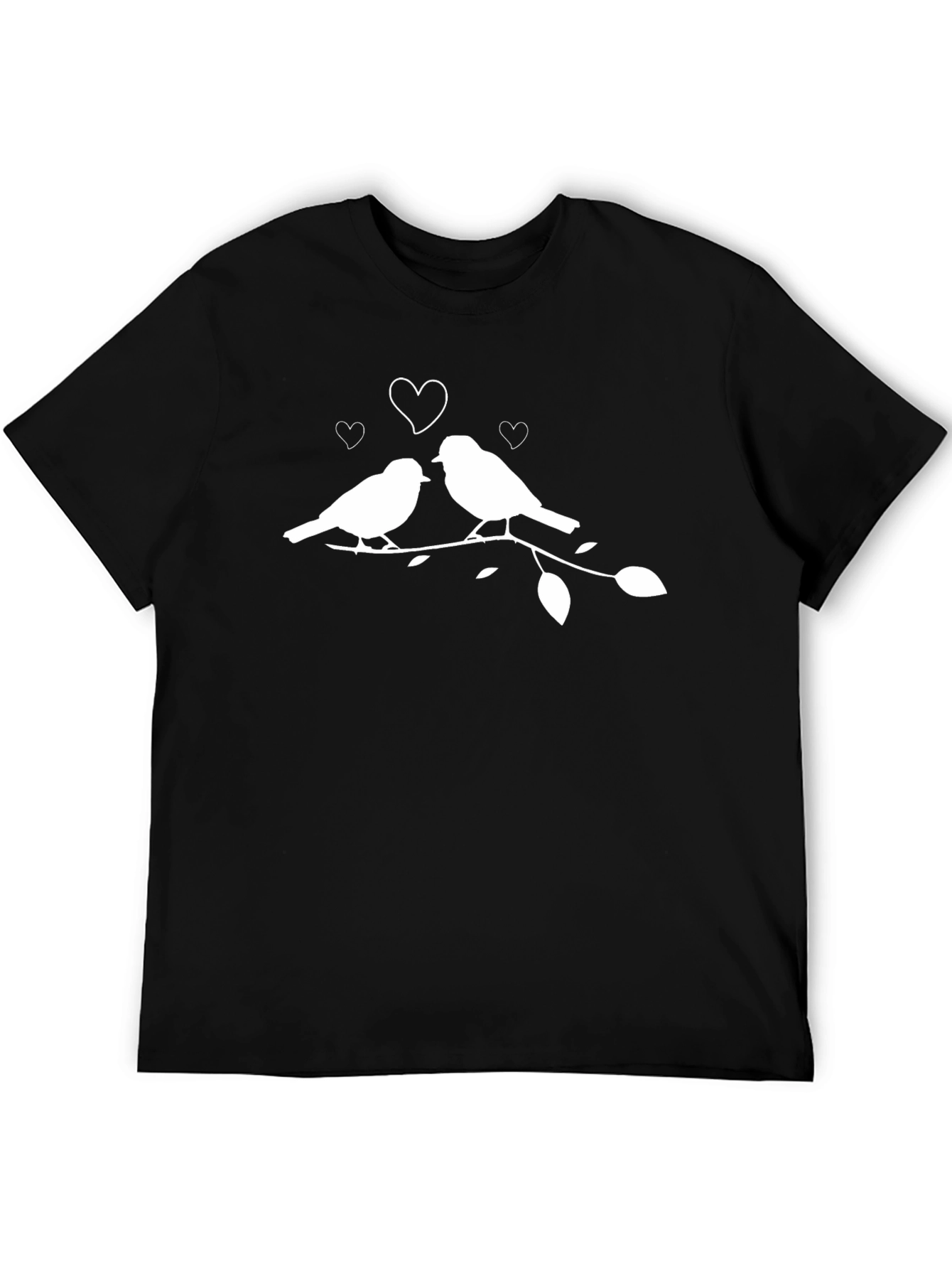 Lovebirds Tee - Romantic Bird Branch Graphic T-Shirt