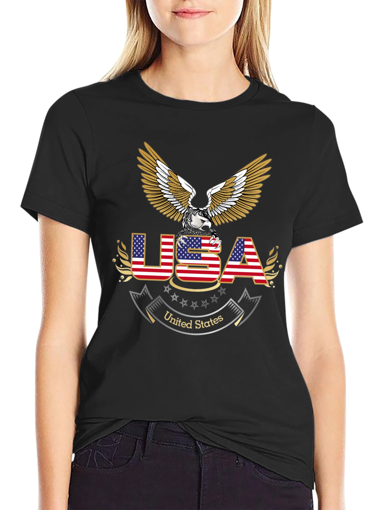 USA Eagle Graphic T-Shirt Patriotic Pride