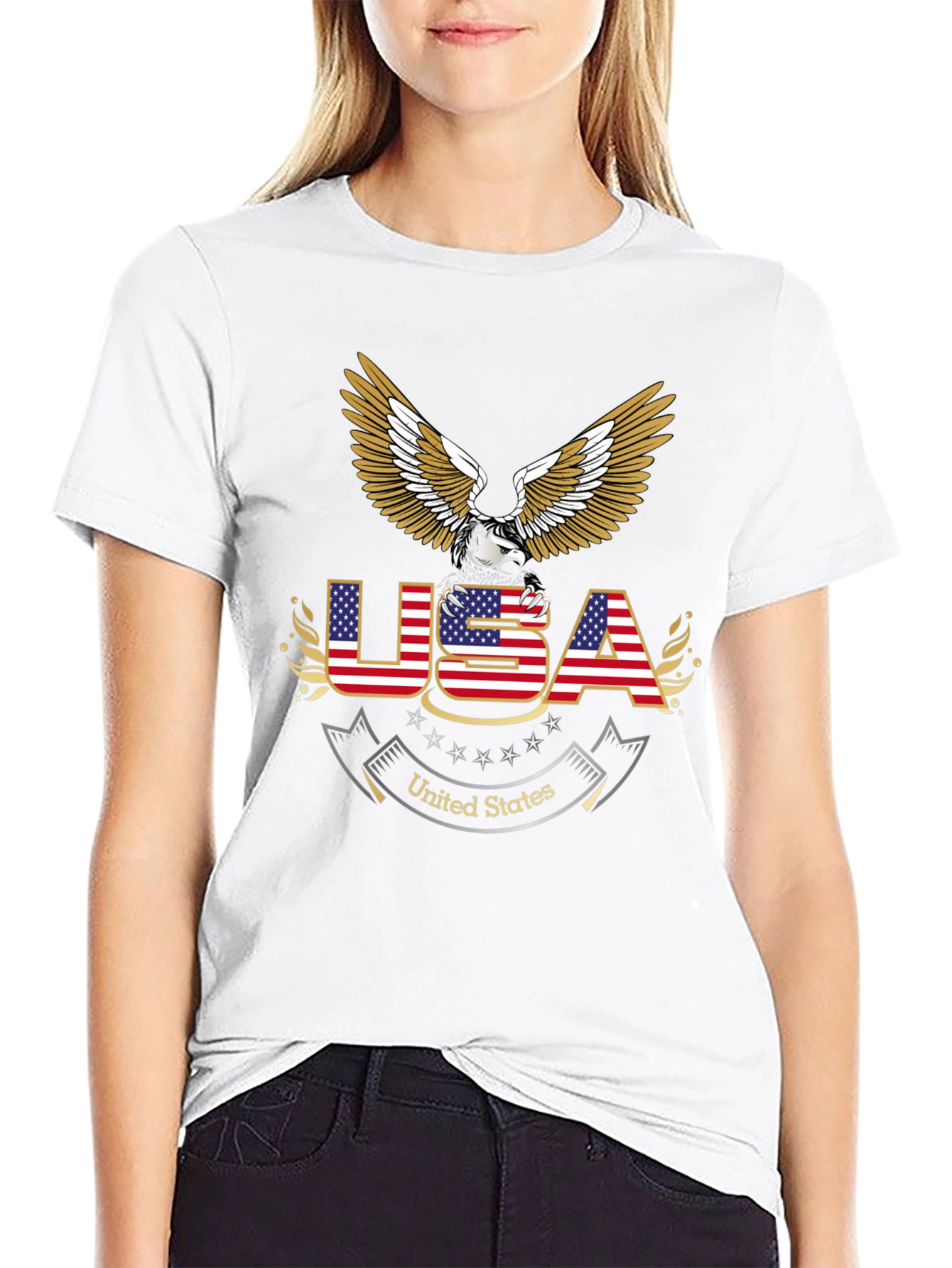 USA Eagle Graphic T-Shirt Patriotic Pride
