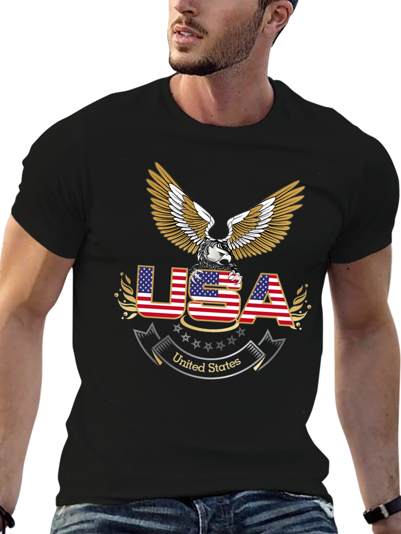 USA Eagle Graphic T-Shirt Patriotic Pride