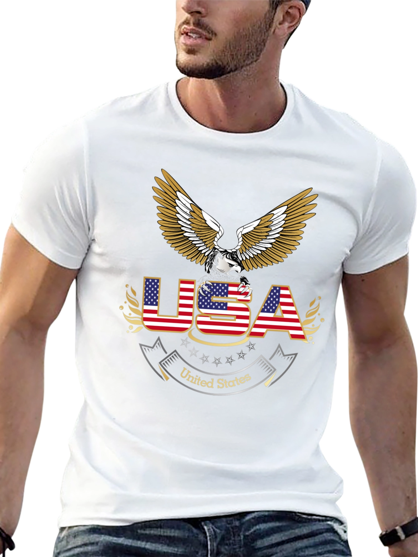 USA Eagle Graphic T-Shirt Patriotic Pride