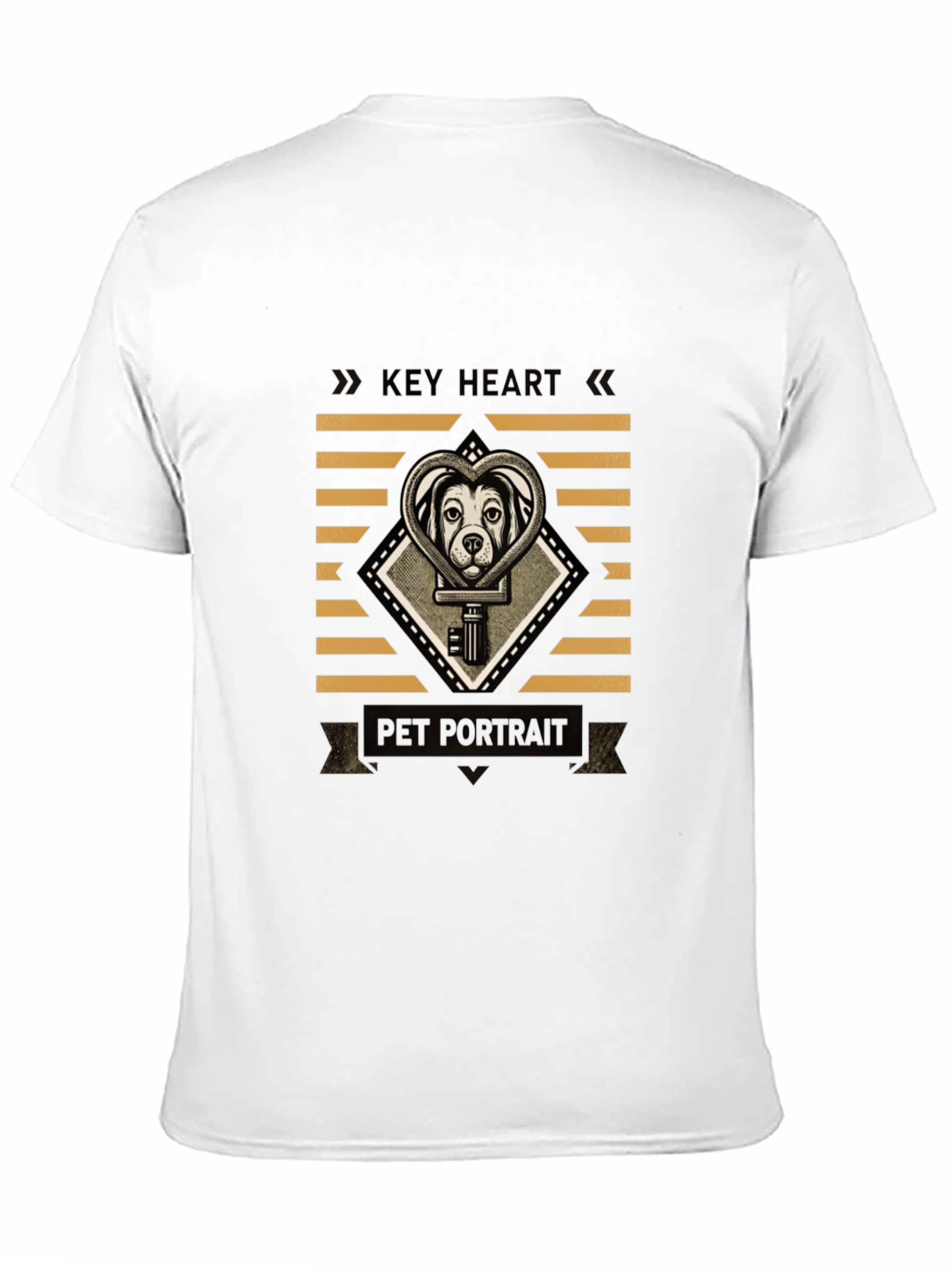 Key Heart Pet Portrait Black Graphic Tee