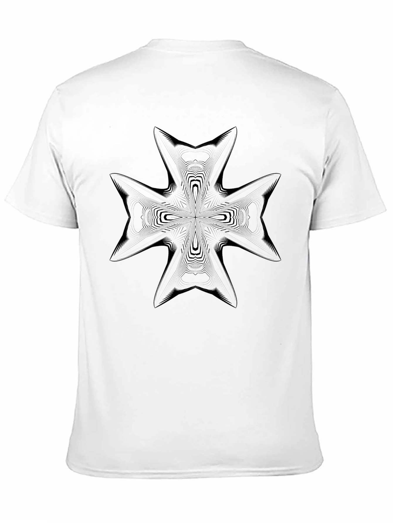 Abstract Cross Graphic Black T-Shirt