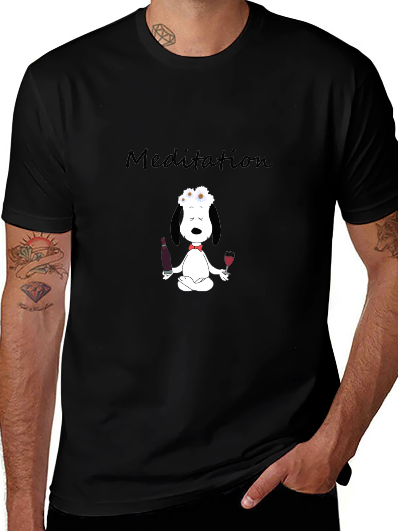 Meditation Snoopy Wine Lover T-Shirt