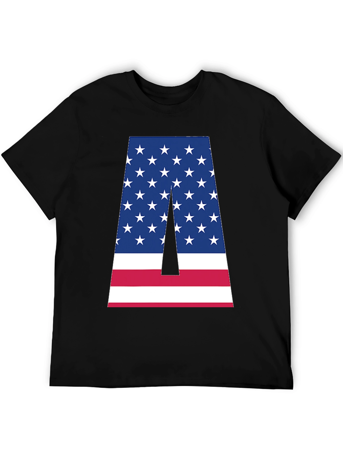 American Flag Letter A Graphic T-Shirt