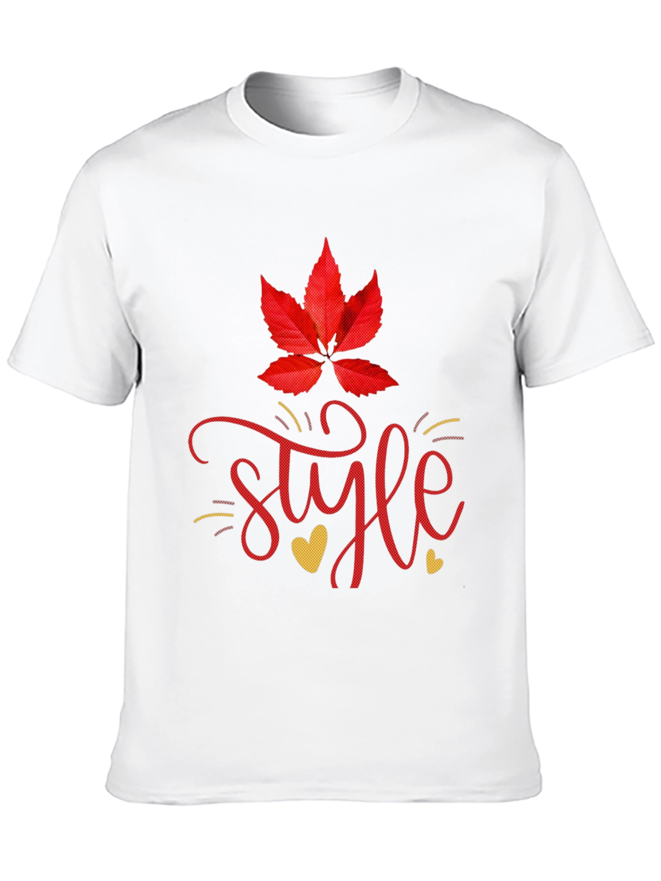 Stylish Black Tee with Leaf and Style Graphic