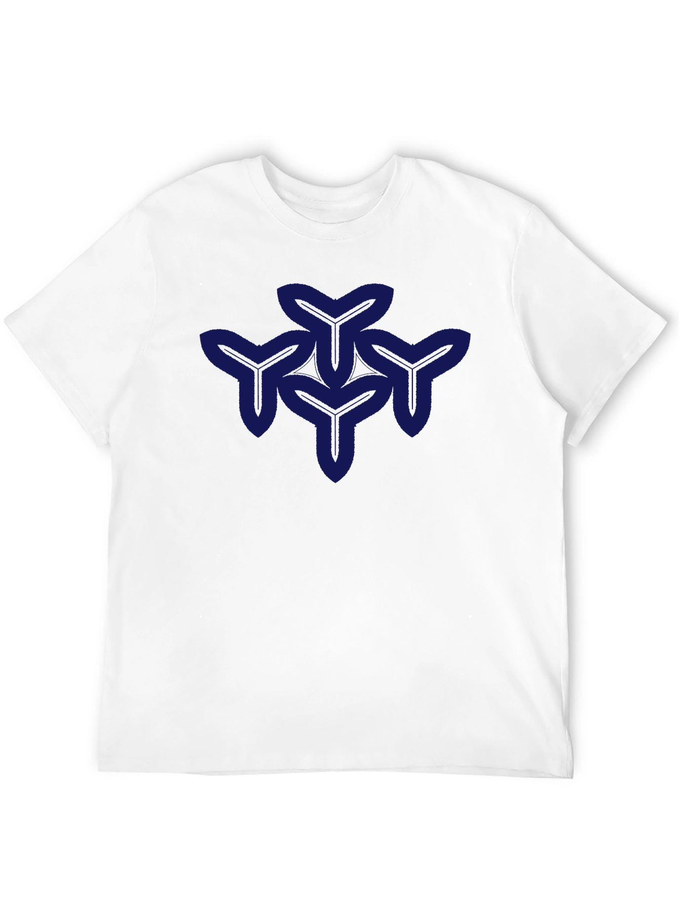 Geometric Y-Pattern Black T-Shirt - Modern Casual Wear