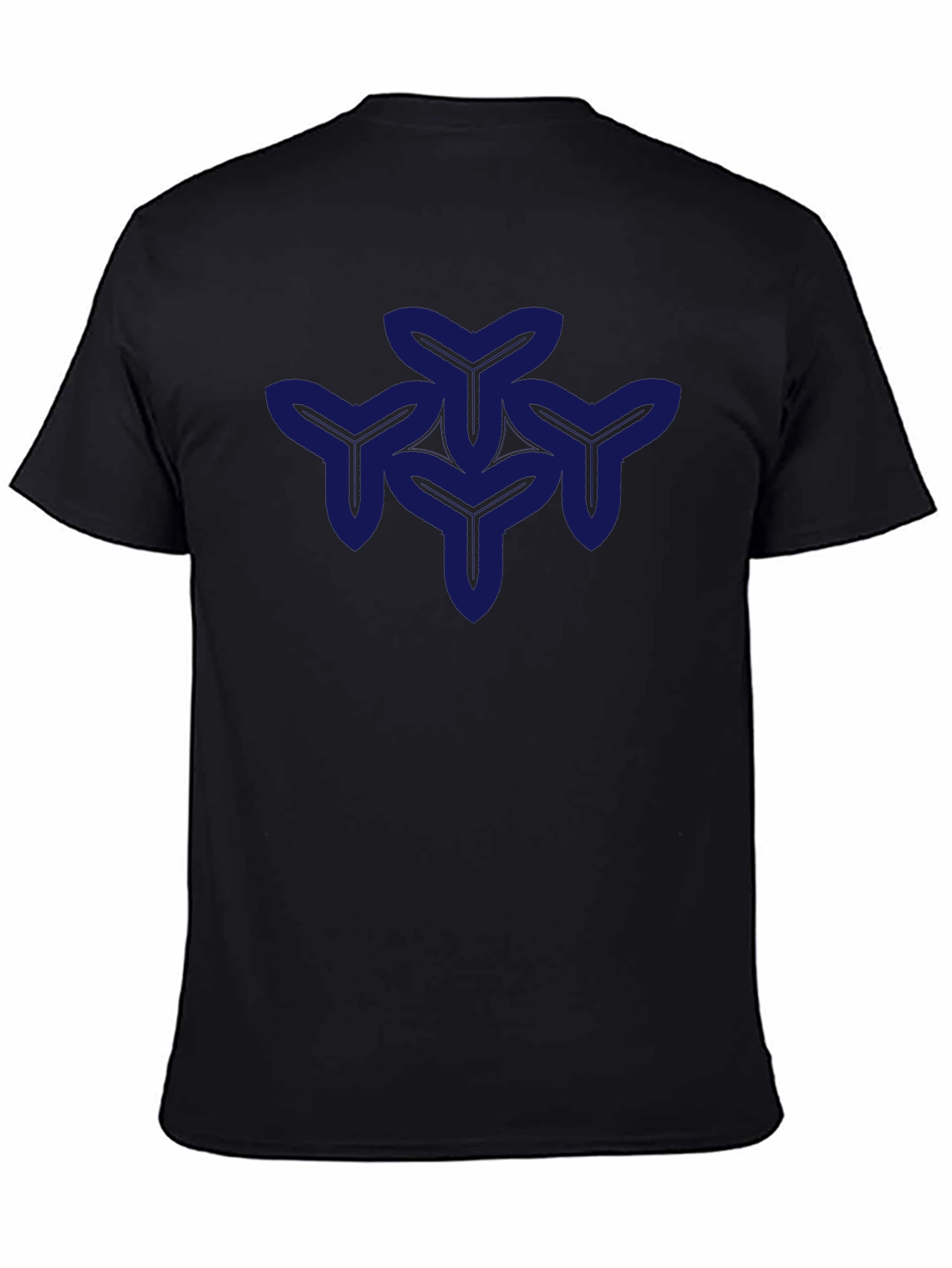 Geometric Y-Pattern Black T-Shirt - Modern Casual Wear