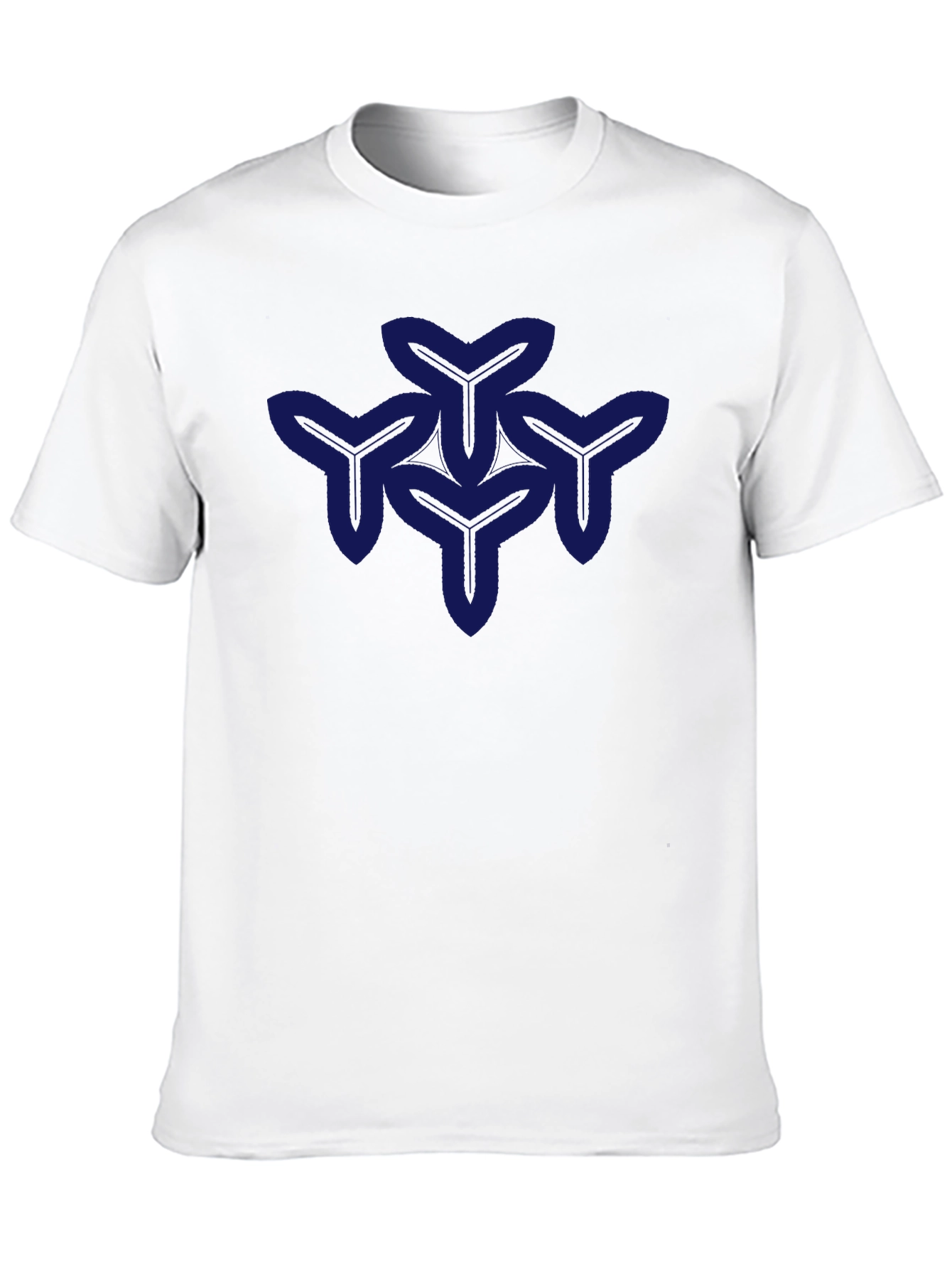 Geometric Y-Pattern Black T-Shirt - Modern Casual Wear
