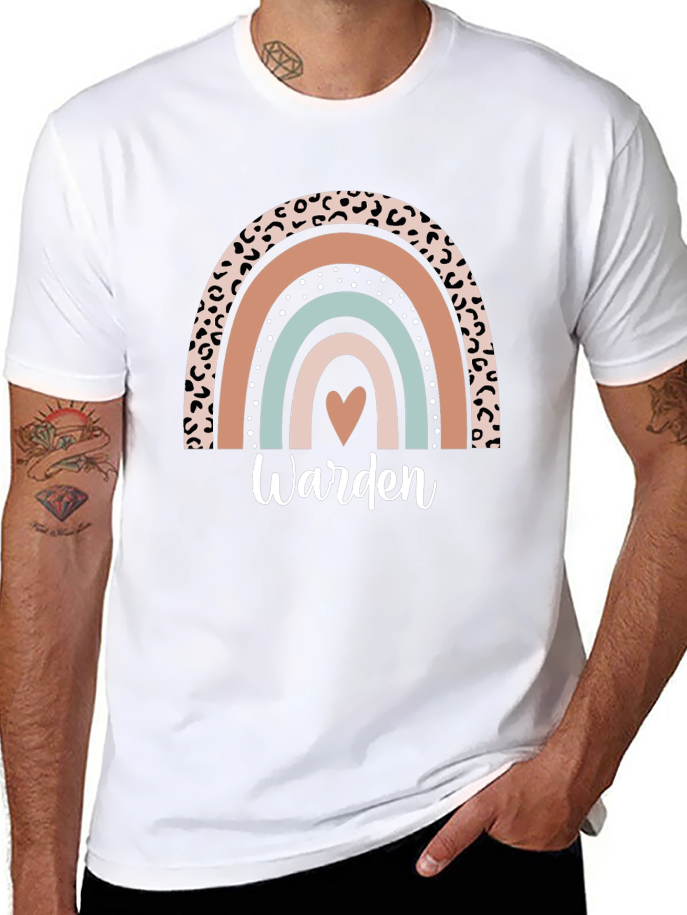 Warden Rainbow Heart Graphic T-Shirt