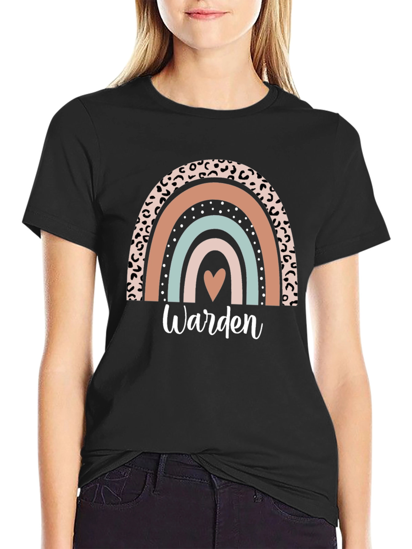 Warden Rainbow Heart Graphic T-Shirt