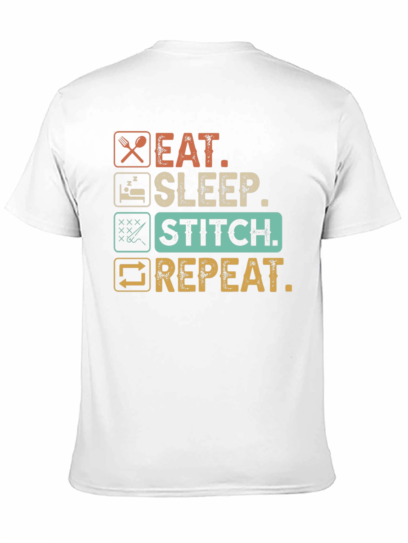 Eat Sleep Stitch Repeat Graphic Tee