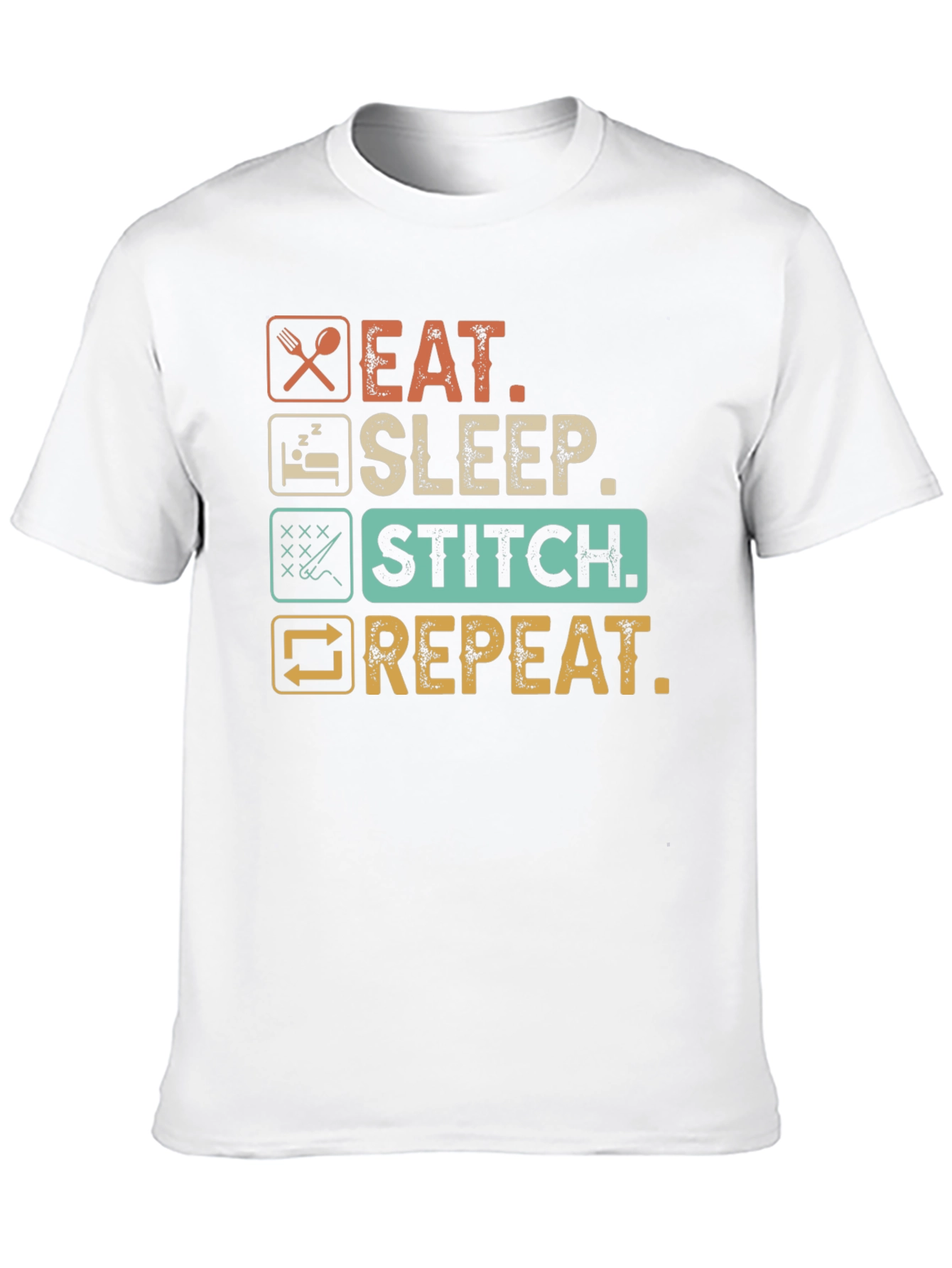Eat Sleep Stitch Repeat Graphic Tee