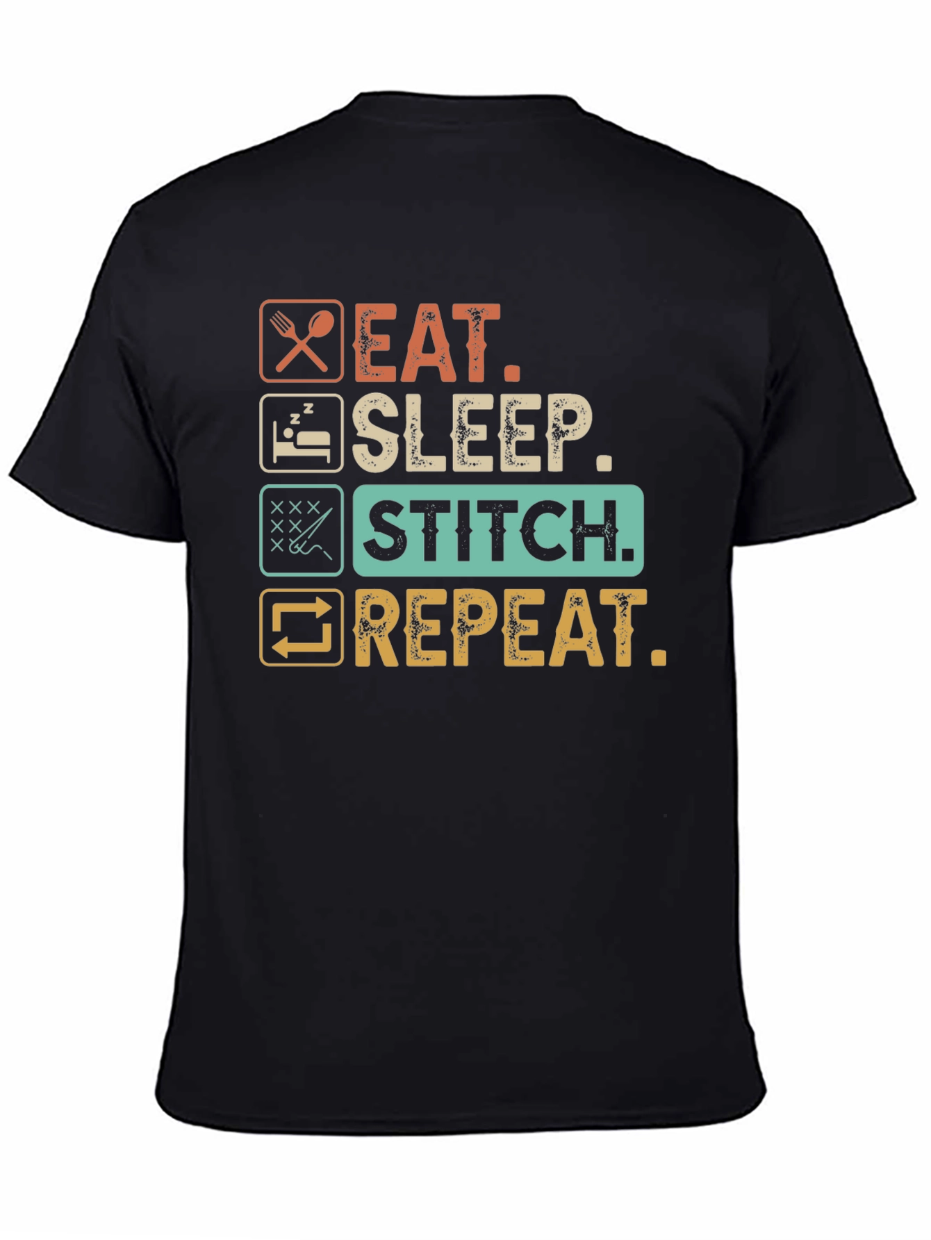 Eat Sleep Stitch Repeat Graphic Tee