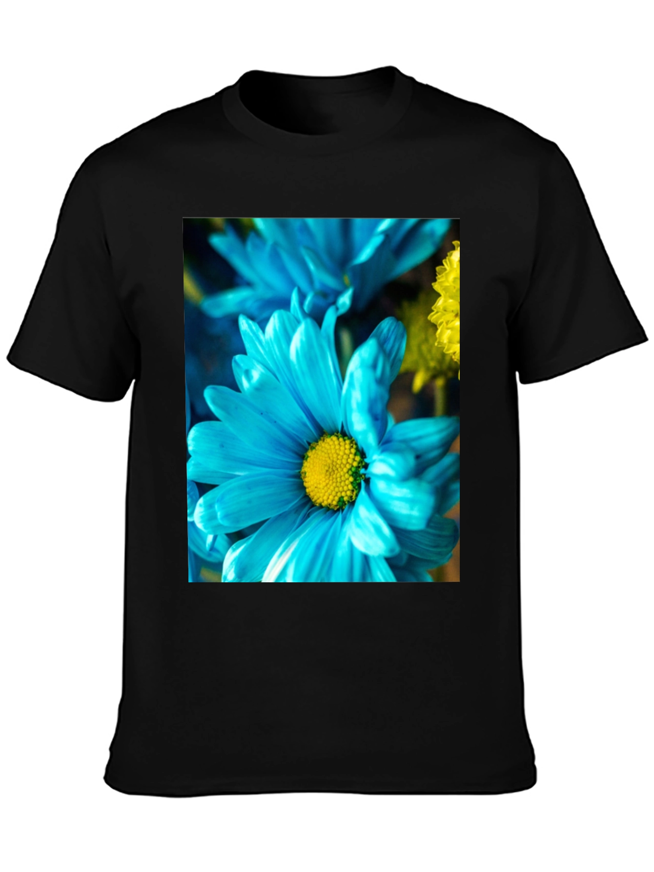 Blue Flower Graphic Tee - Soft Cotton Blend