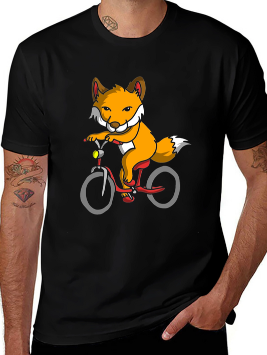 Fox on Bike Graphic Tee - Black T-Shirt