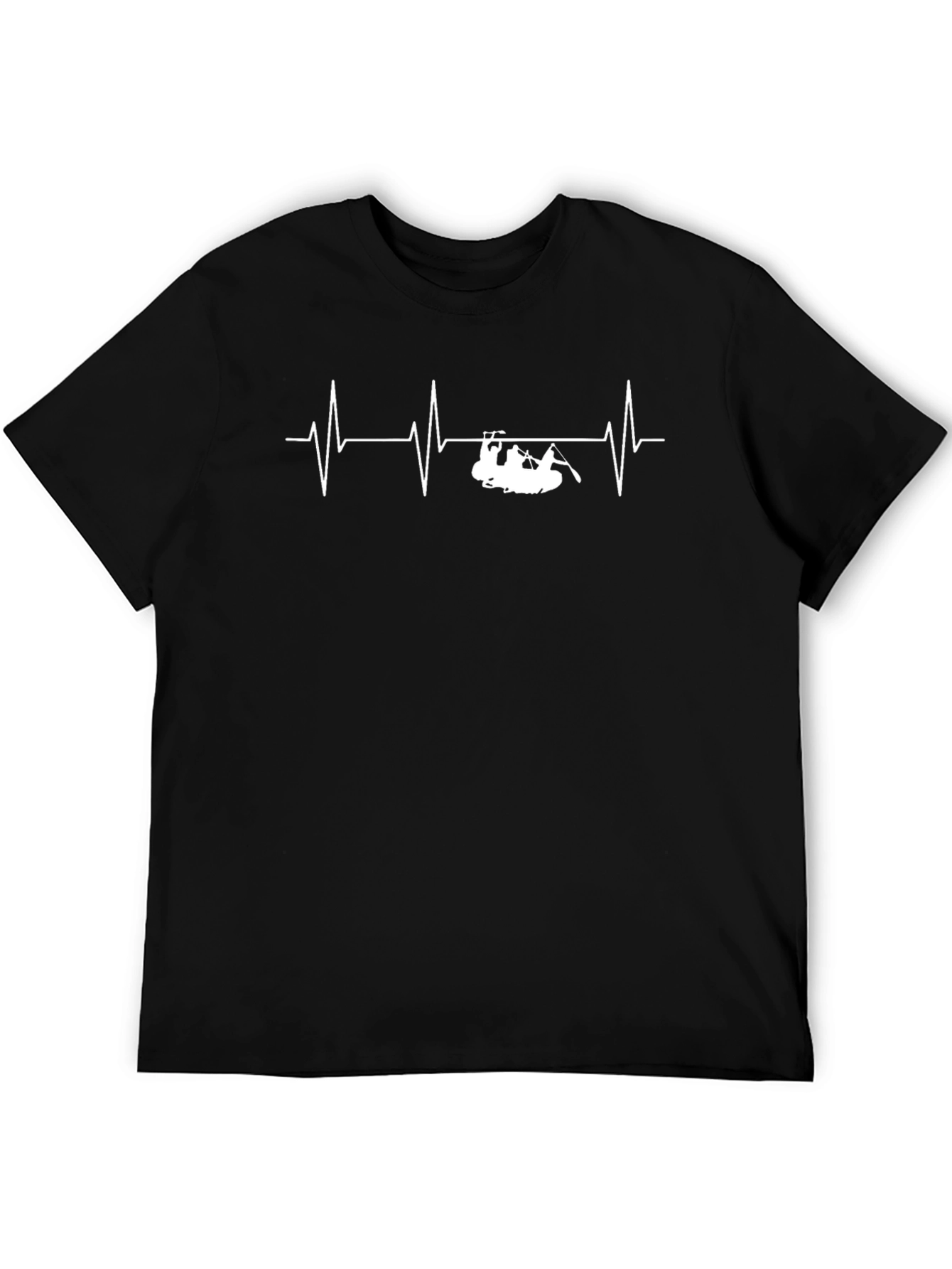 Rafting Heartbeat T-Shirt - Black