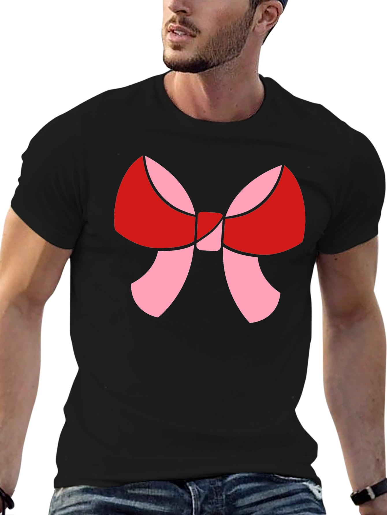 Bow Graphic Black T-Shirt | Stylish Casual Tee