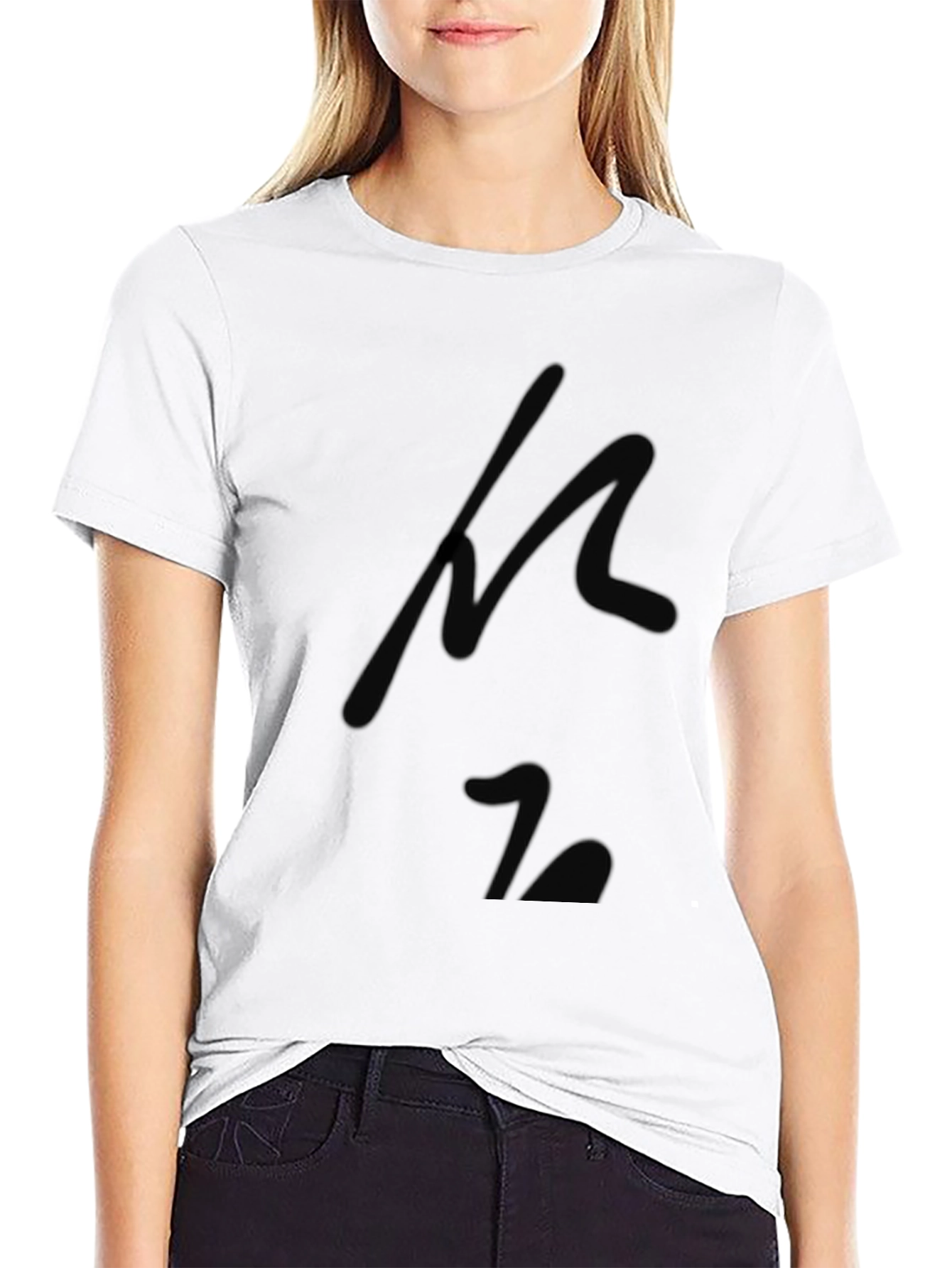 Minimalist Black Cotton T-Shirt with Subtle Design