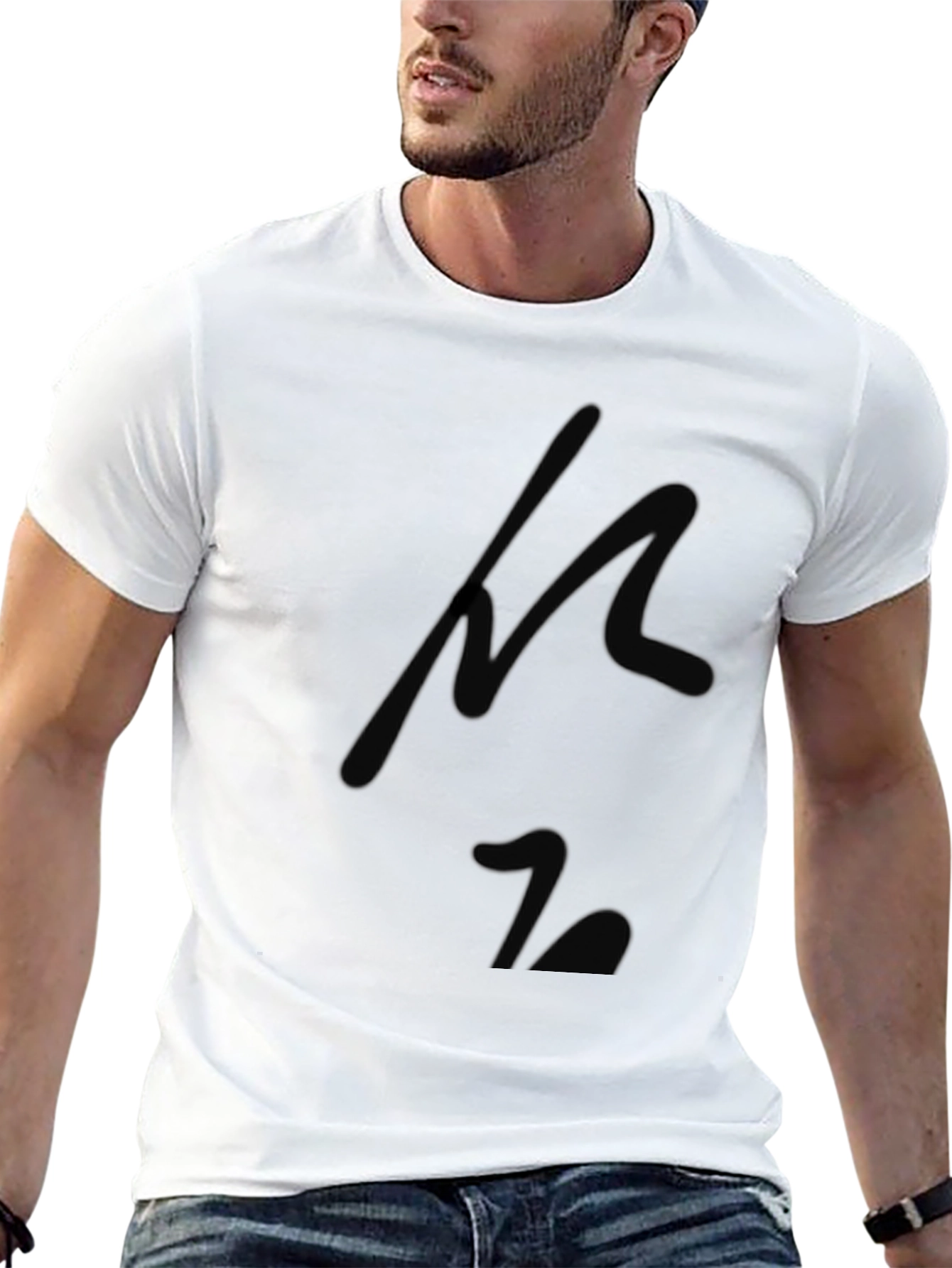 Minimalist Black Cotton T-Shirt with Subtle Design