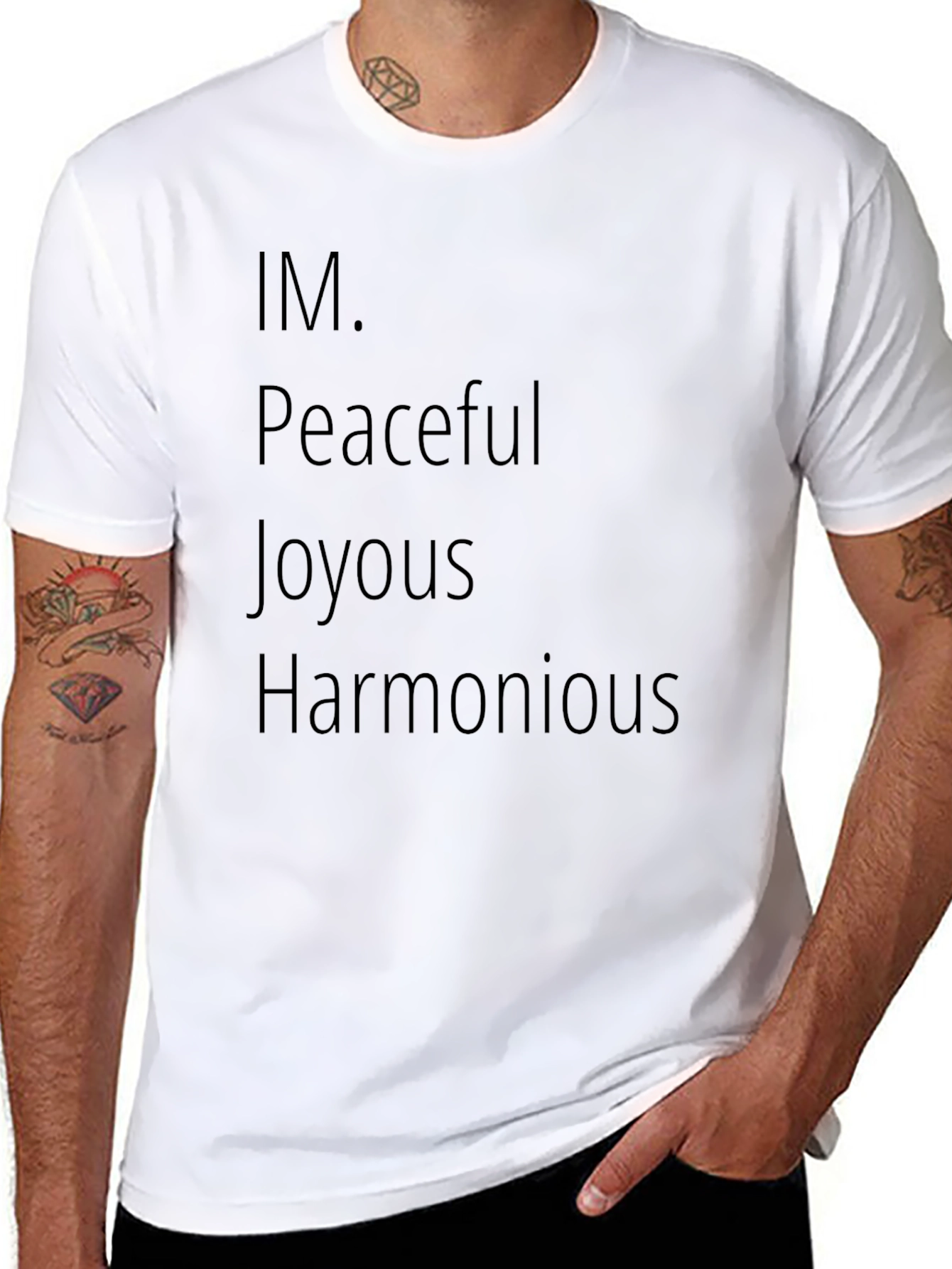 Peaceful Joyous Harmonious Black Tee