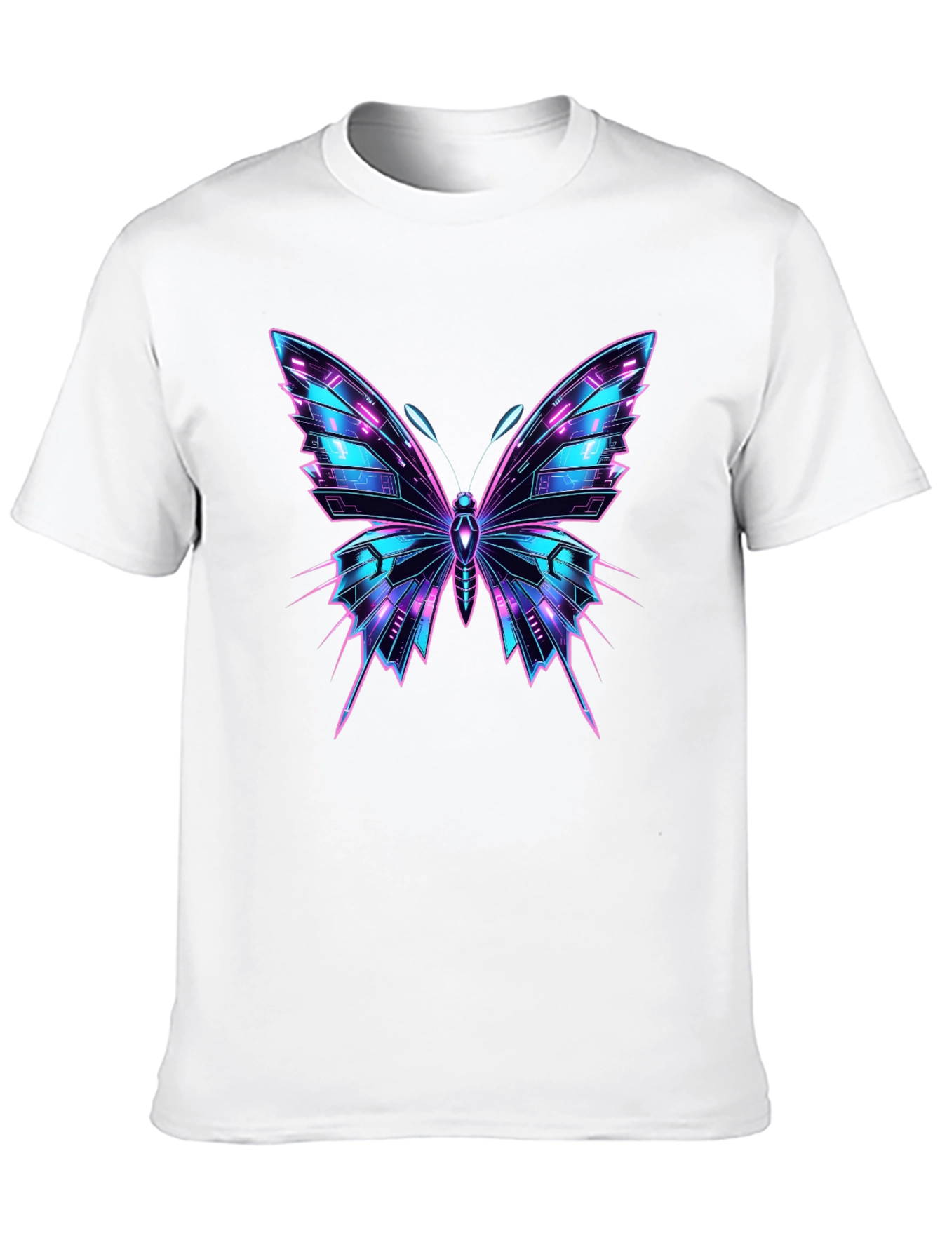 Cyberpunk Butterfly Graphic Black T-Shirt