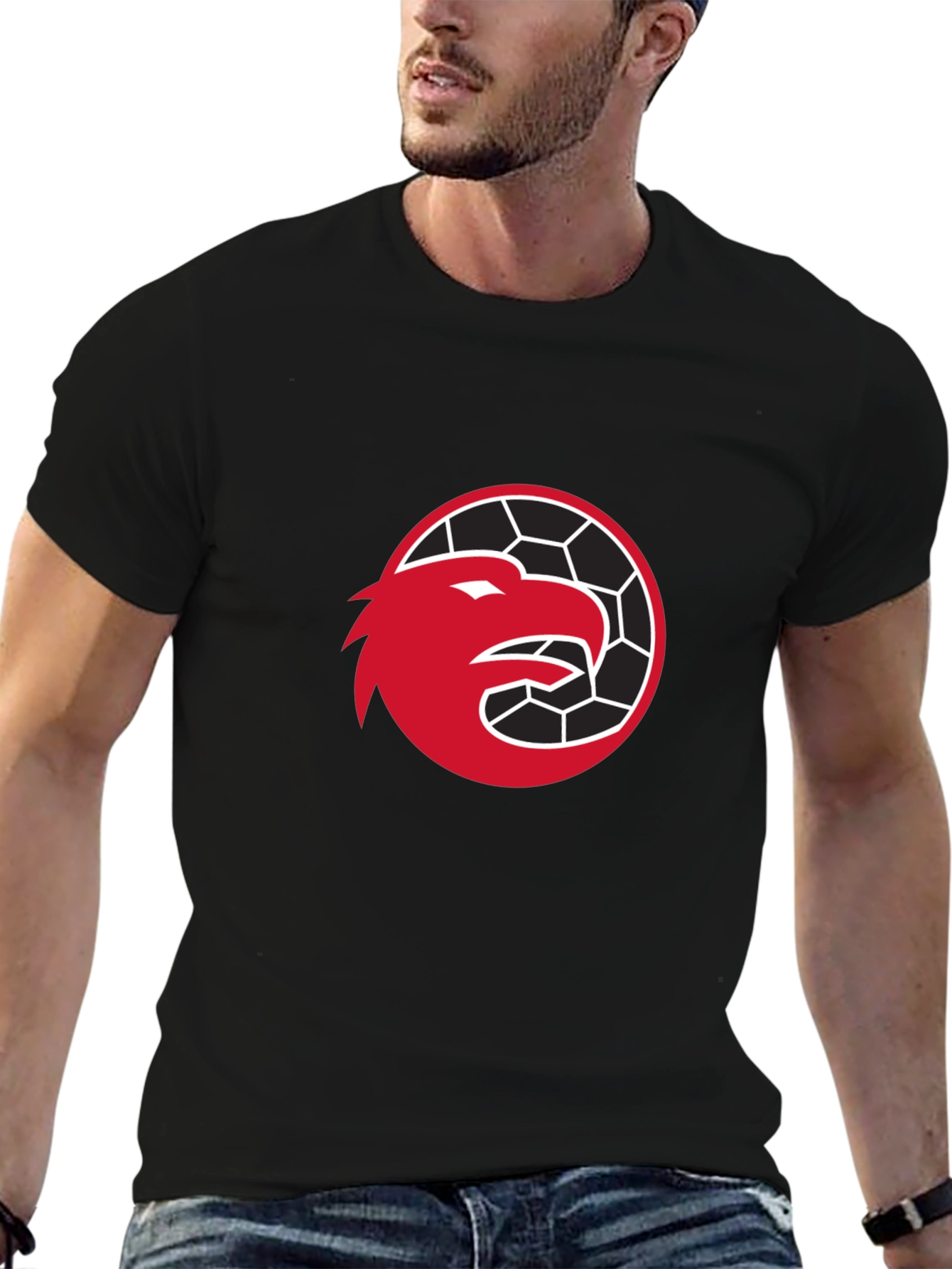 Red Eagle Graphic Black T-Shirt
